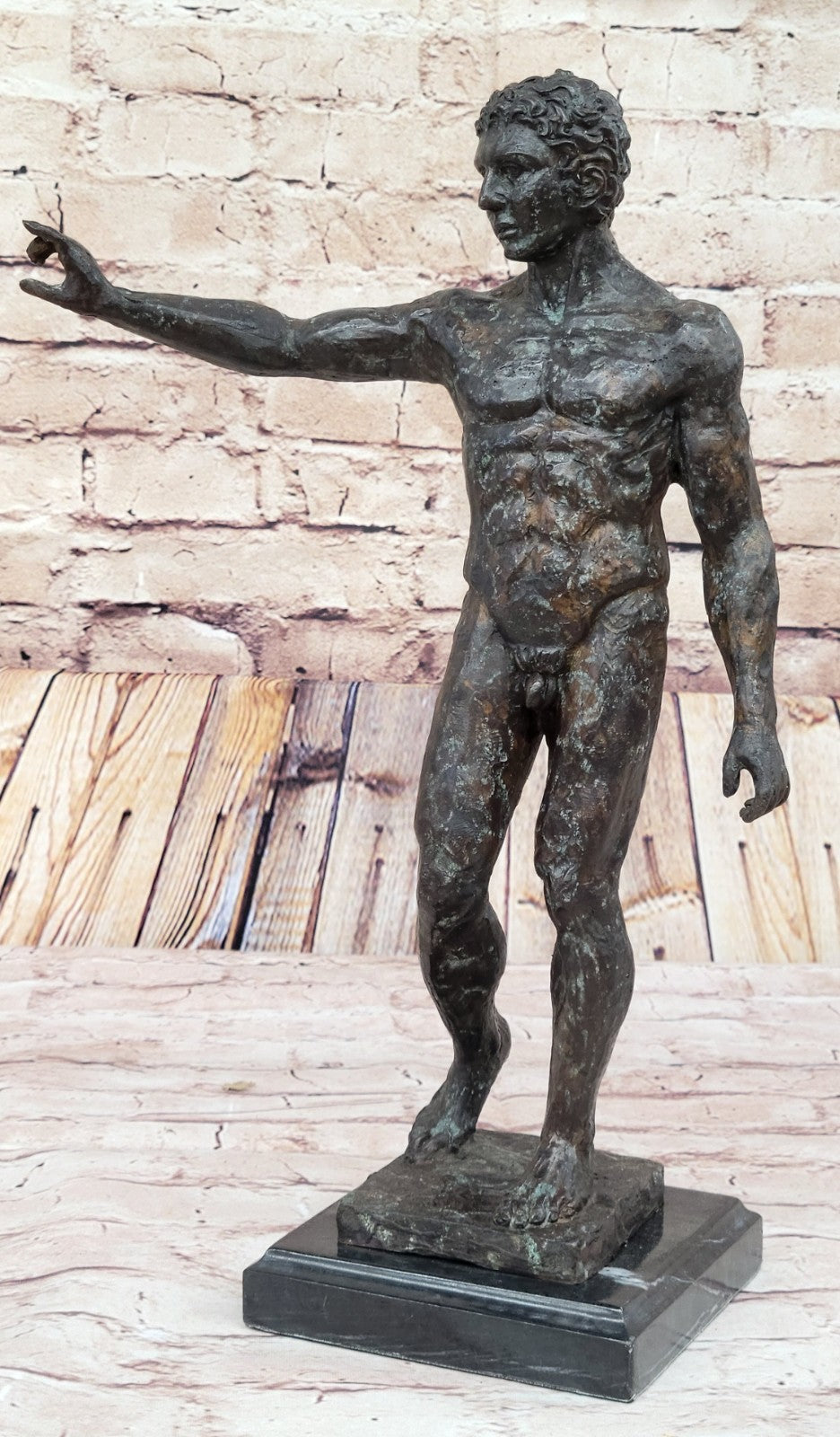 Vintage Style Bronze Hands After Auguste Rodin Man Waiving Statue Figure Sale