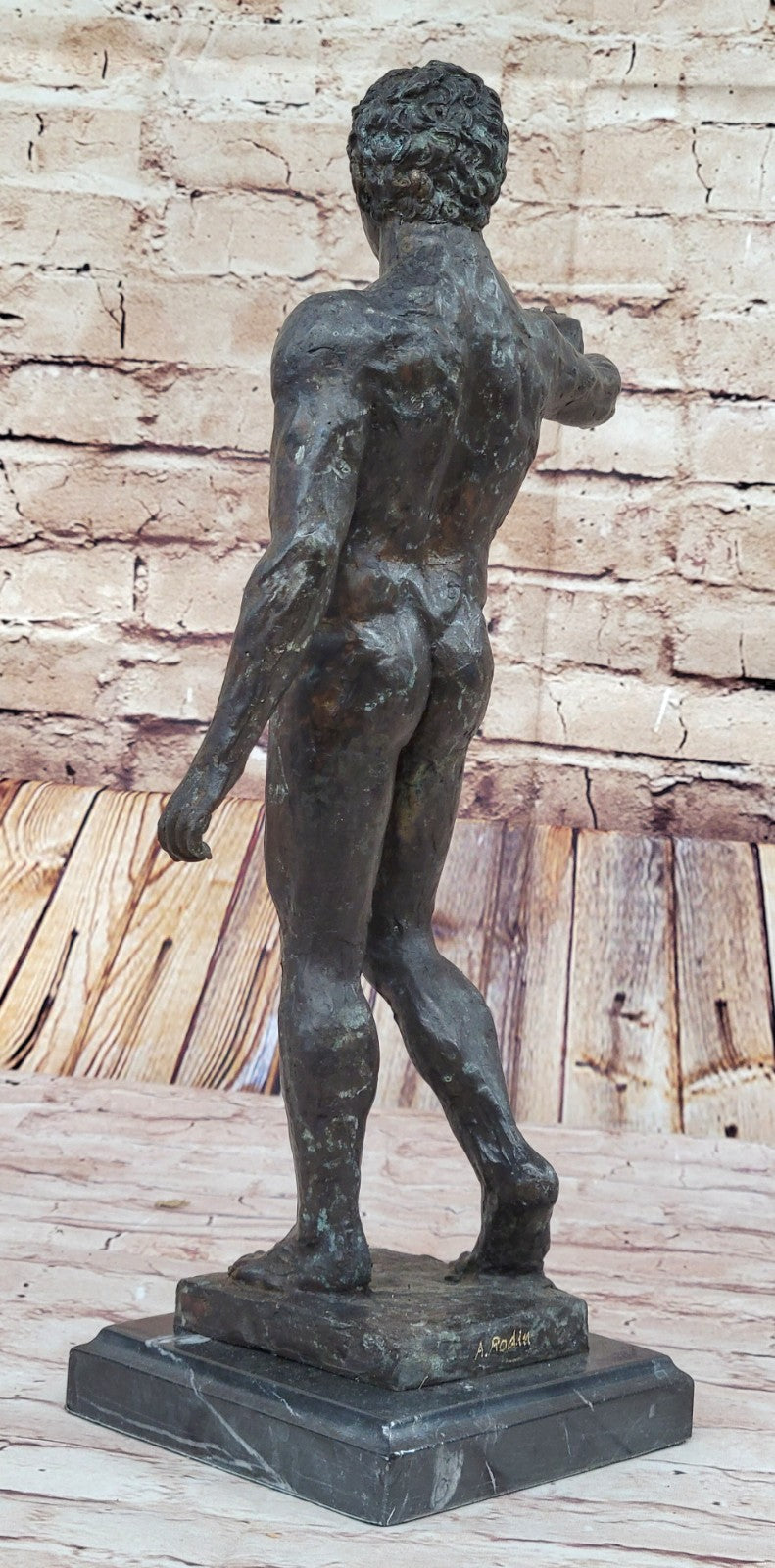 Vintage Style Bronze Hands After Auguste Rodin Man Waiving Statue Figure Sale