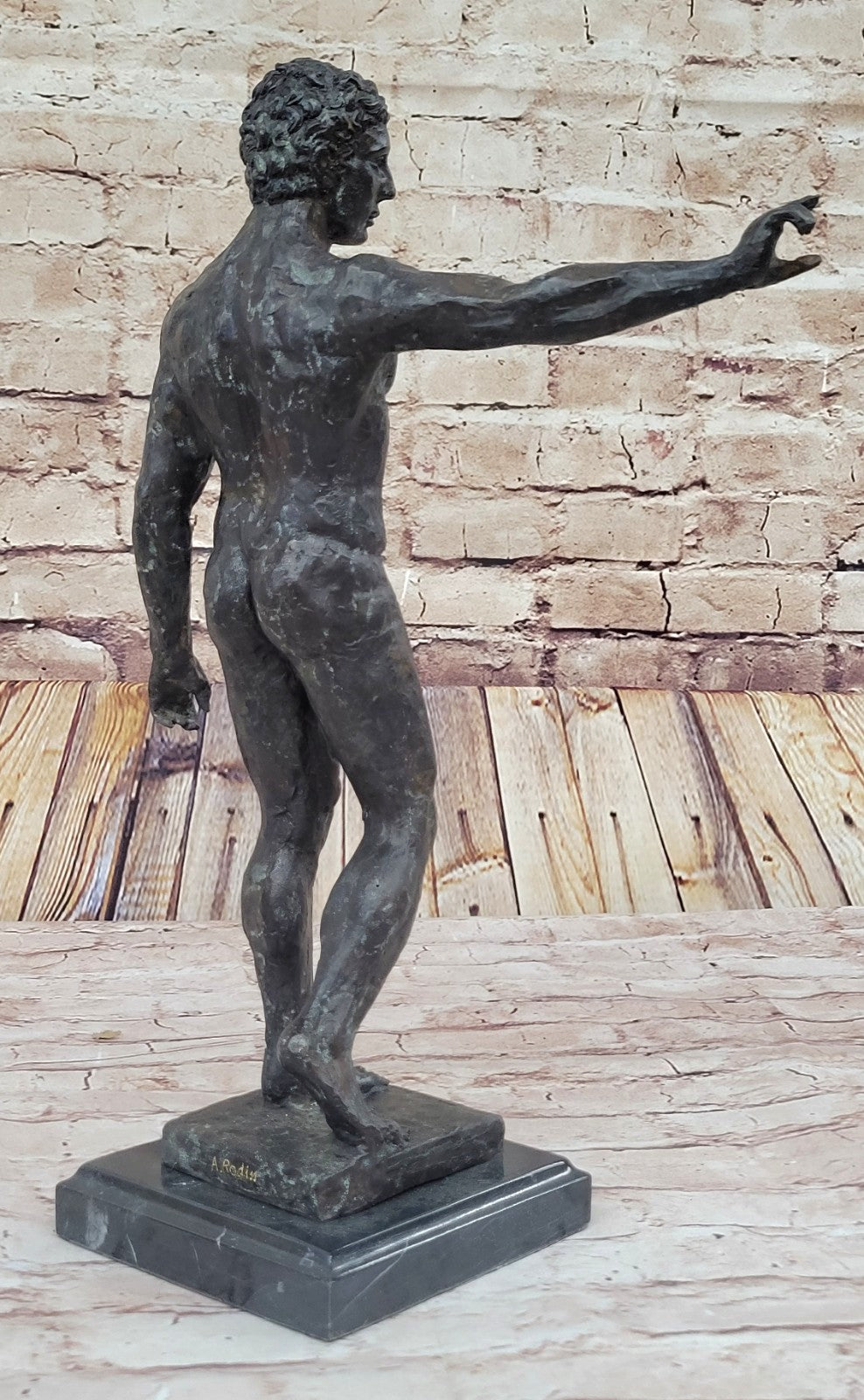 Vintage Style Bronze Hands After Auguste Rodin Man Waiving Statue Figure Sale