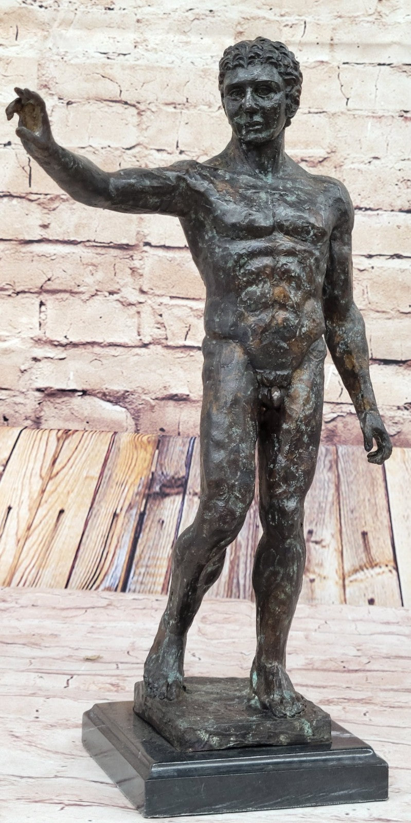 Vintage Style Bronze Hands After Auguste Rodin Man Waiving Statue Figure Sale