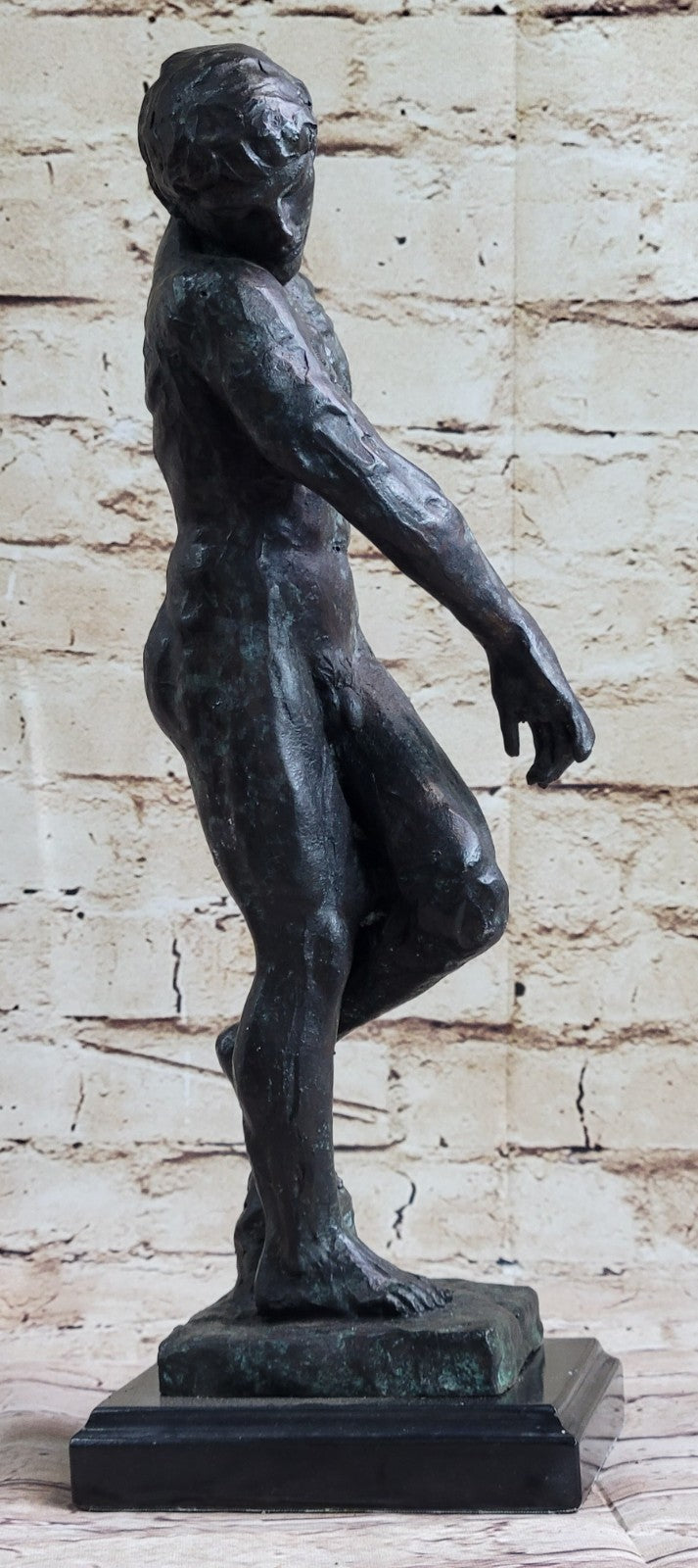 A Cast Bronze Sculpture, Adam, by Auguste Rodin Special Patina 15" Tall Decor