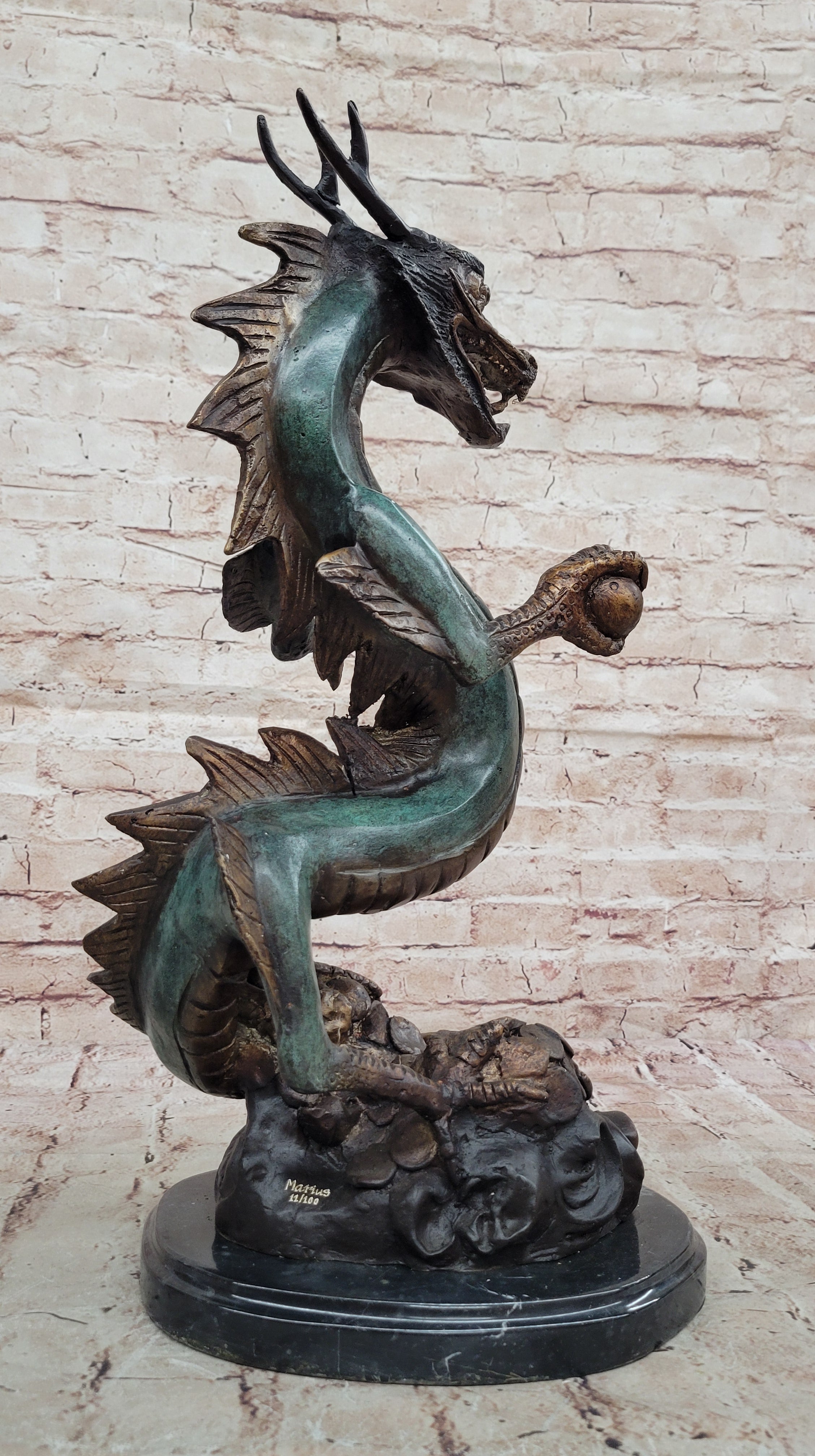 Collector Edition Numbered Furious Dragon Bronze Classic Artwork Sculpture Sale
