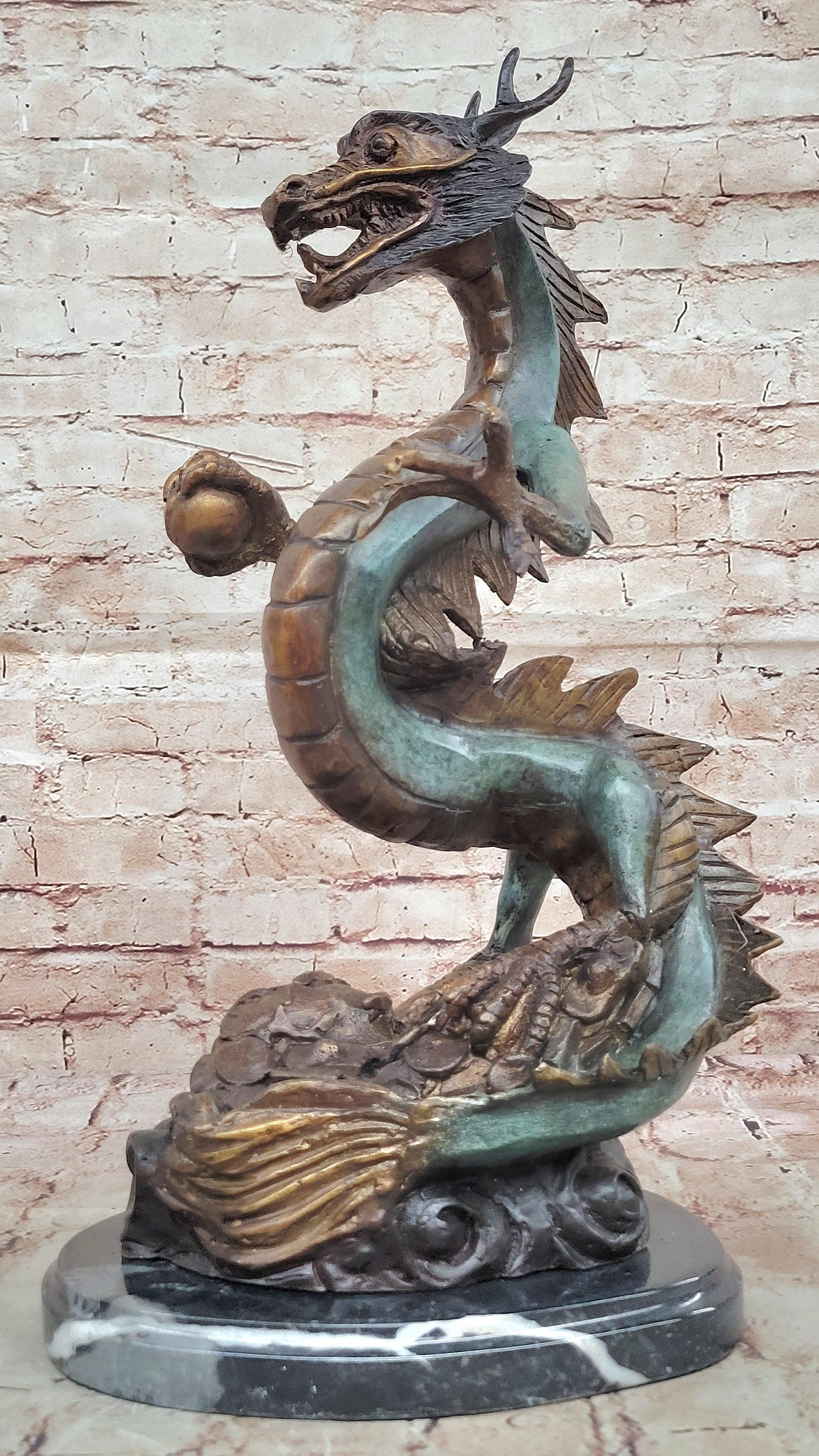 Collector Edition Numbered Furious Dragon Bronze Classic Artwork Sculpture Sale