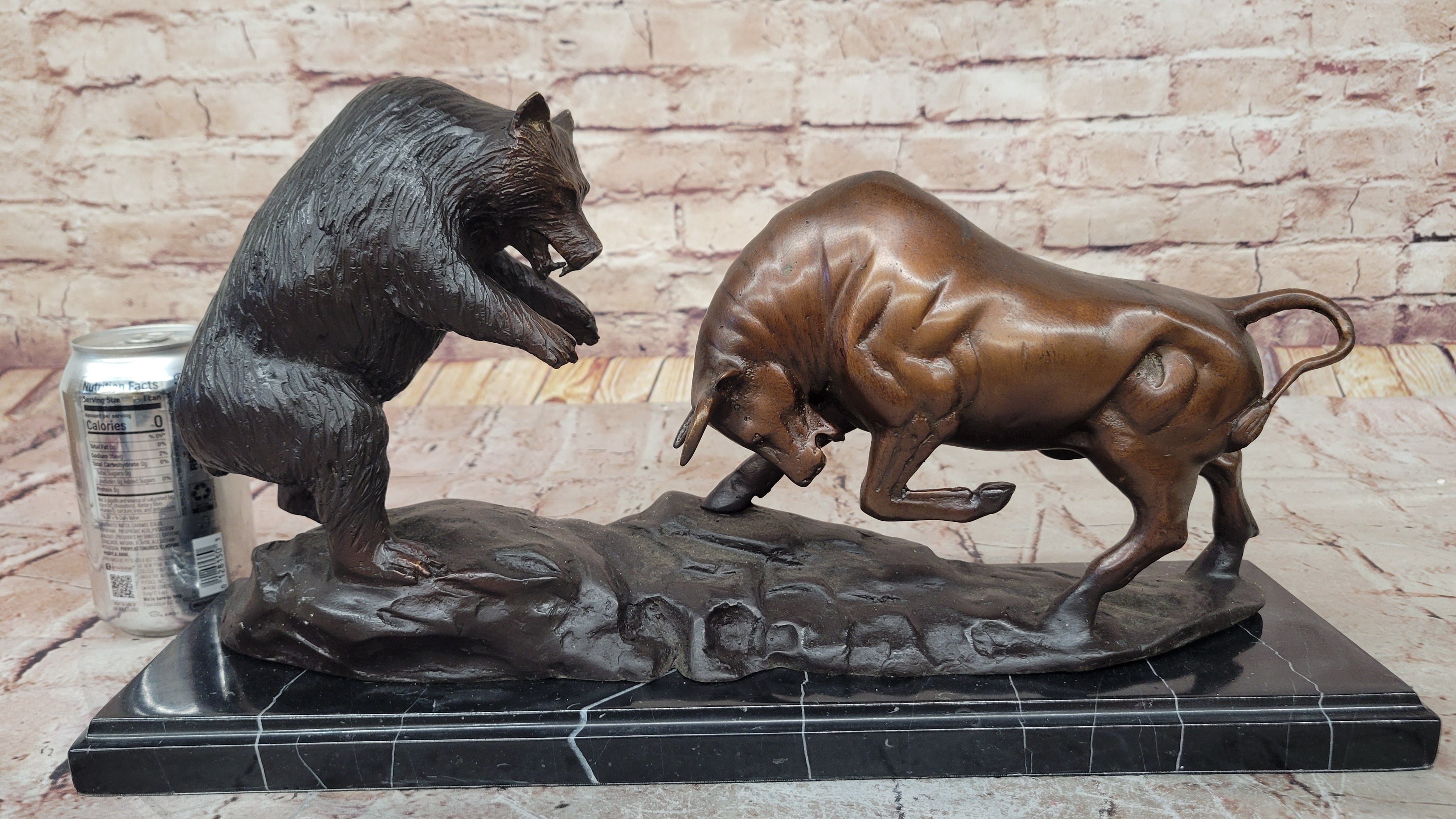 Large SIGNATURE STATUARY Bronze Bull And Bear Statue Sculpture ~ NEW Statue DEAL