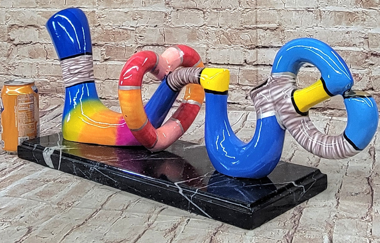 Limited Edition Bronze Love Statue: Colorful Romantic Sculpture Signed and Numbered