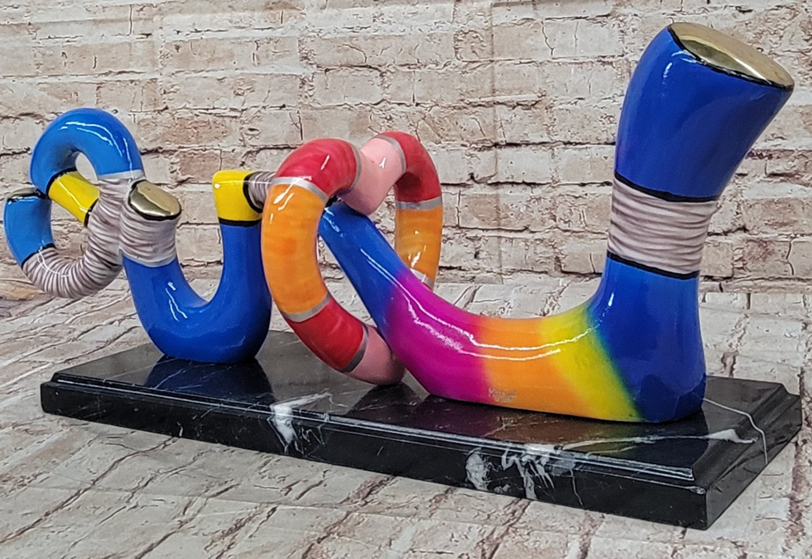 Limited Edition Bronze Love Statue: Colorful Romantic Sculpture Signed and Numbered