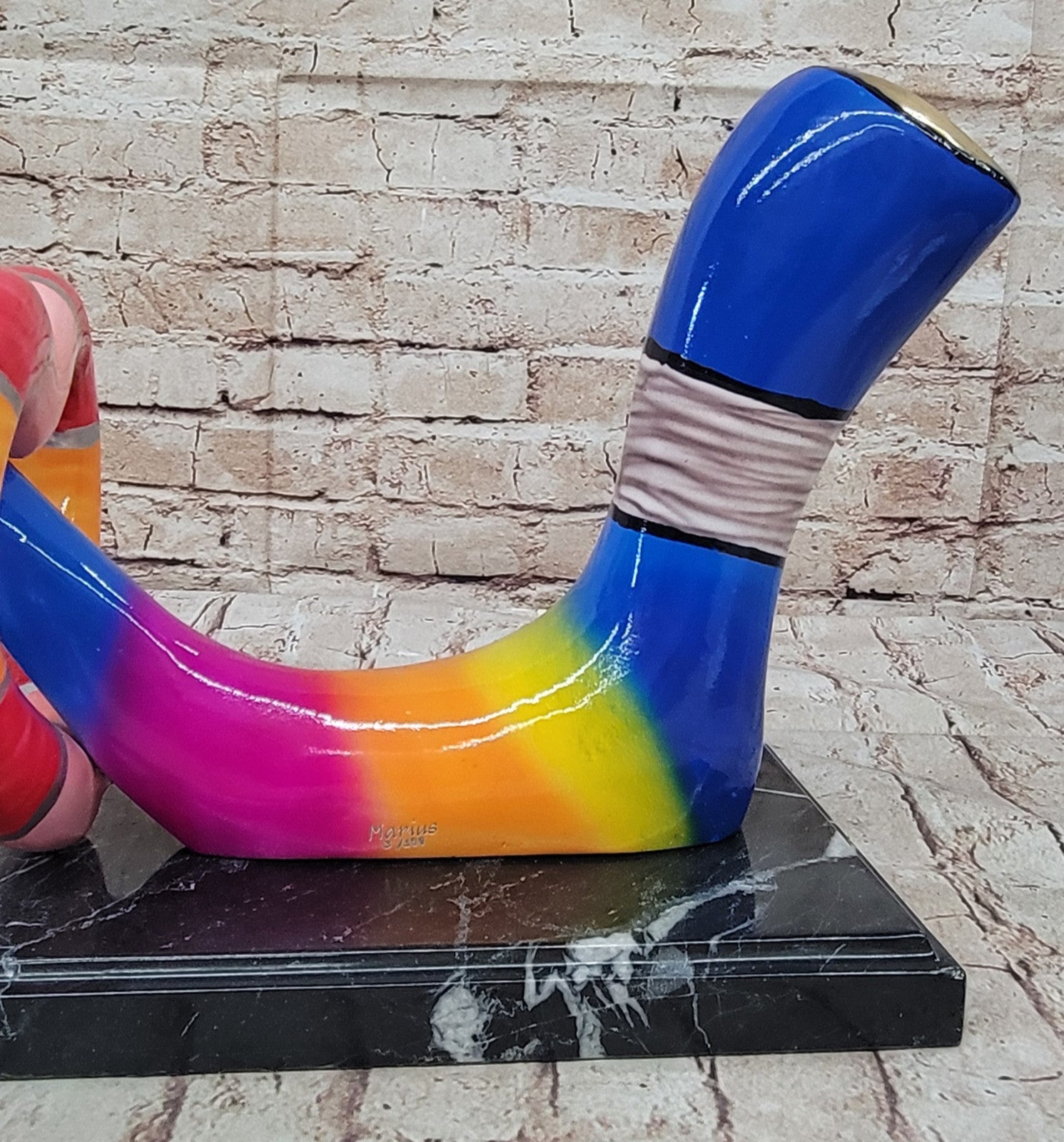 Limited Edition Bronze Love Statue: Colorful Romantic Sculpture Signed and Numbered