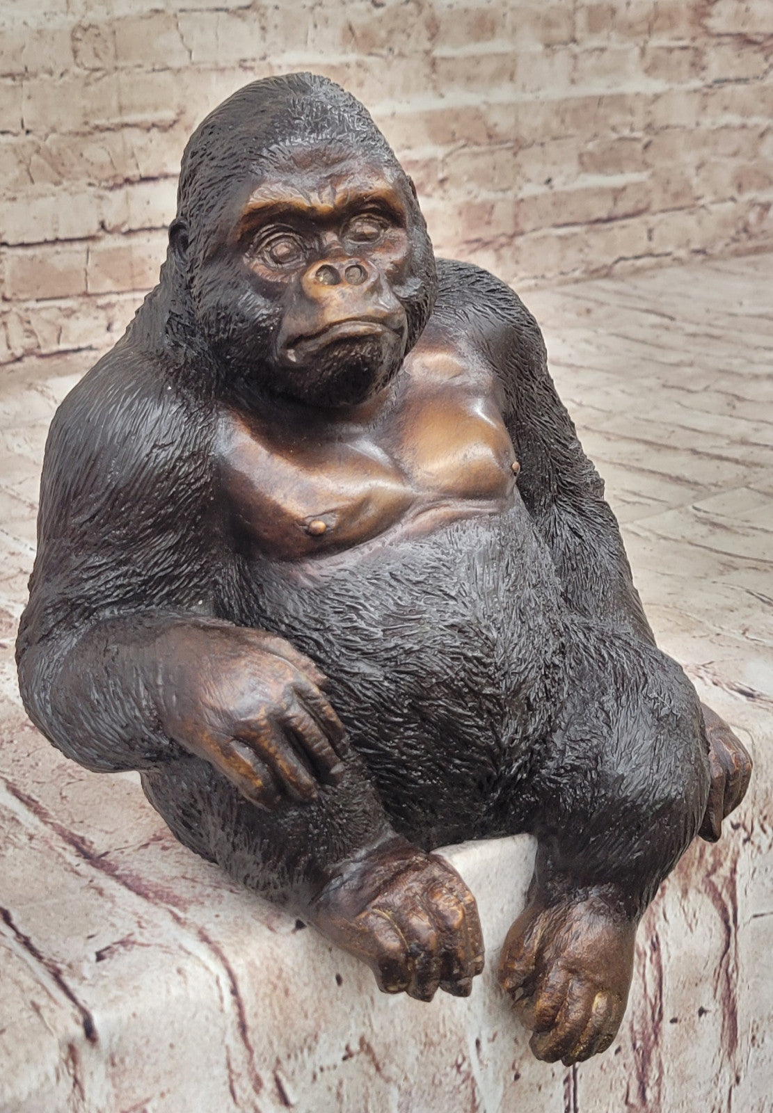 Collectible Bronze Kingkong Sculpture: Limited Edition Gorilla Statue Signed