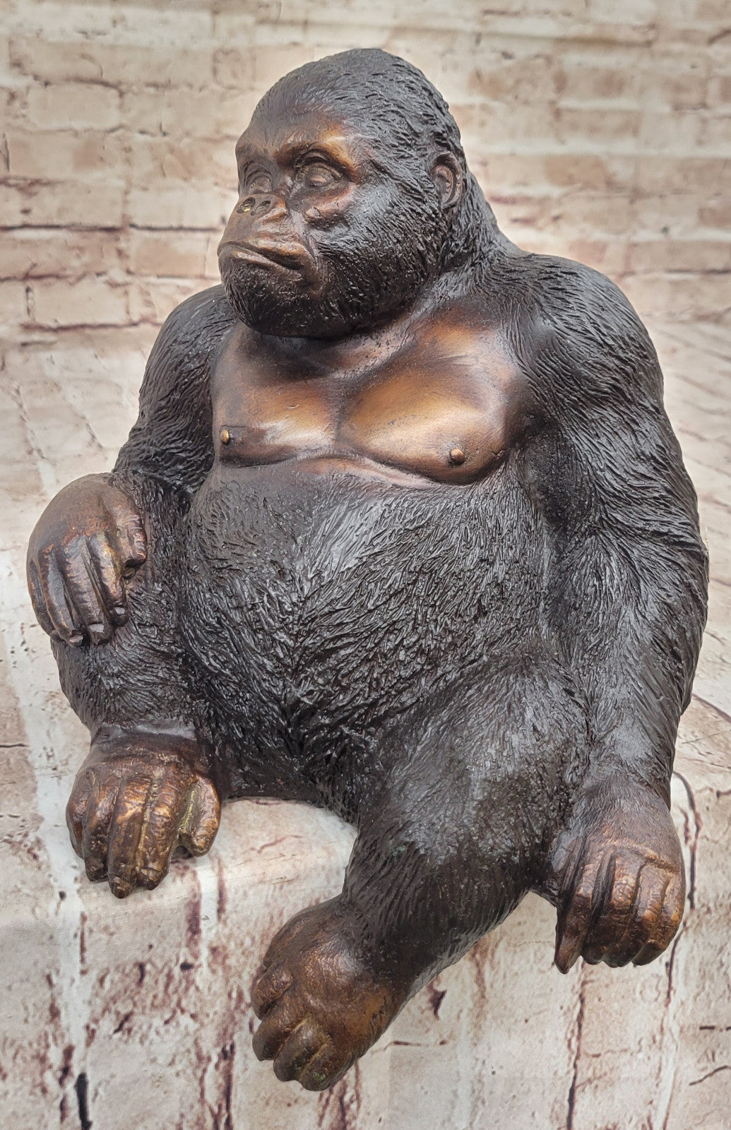 Collectible Bronze Kingkong Sculpture: Limited Edition Gorilla Statue Signed