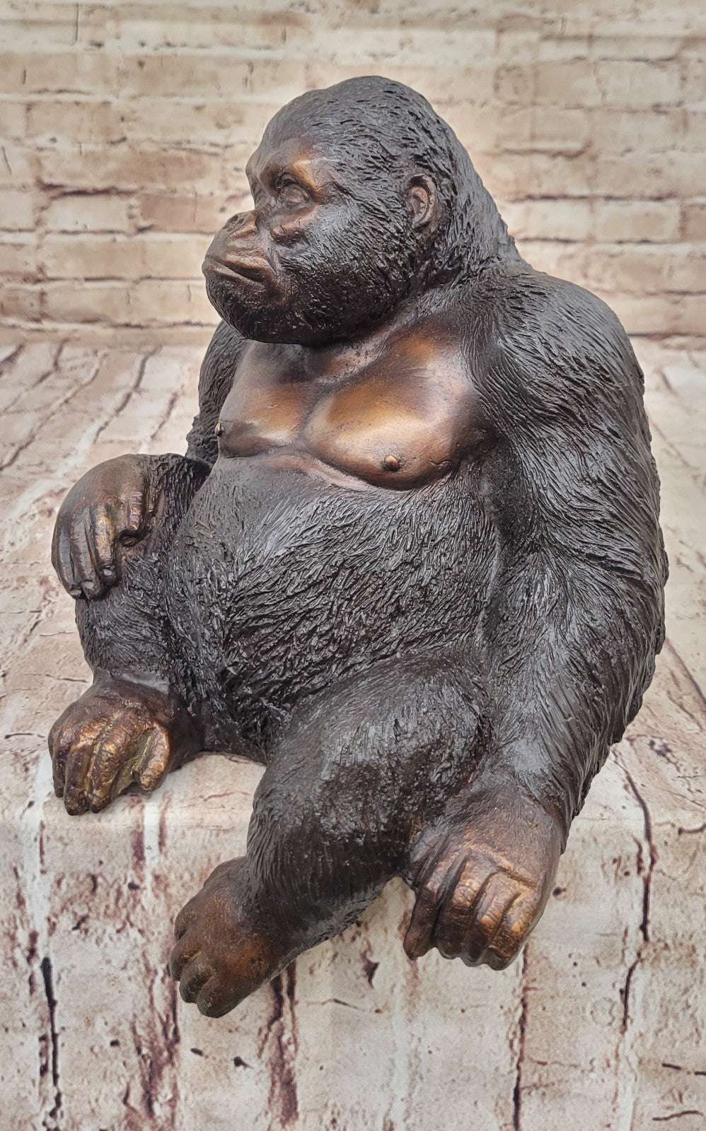 Collectible Bronze Kingkong Sculpture: Limited Edition Gorilla Statue Signed