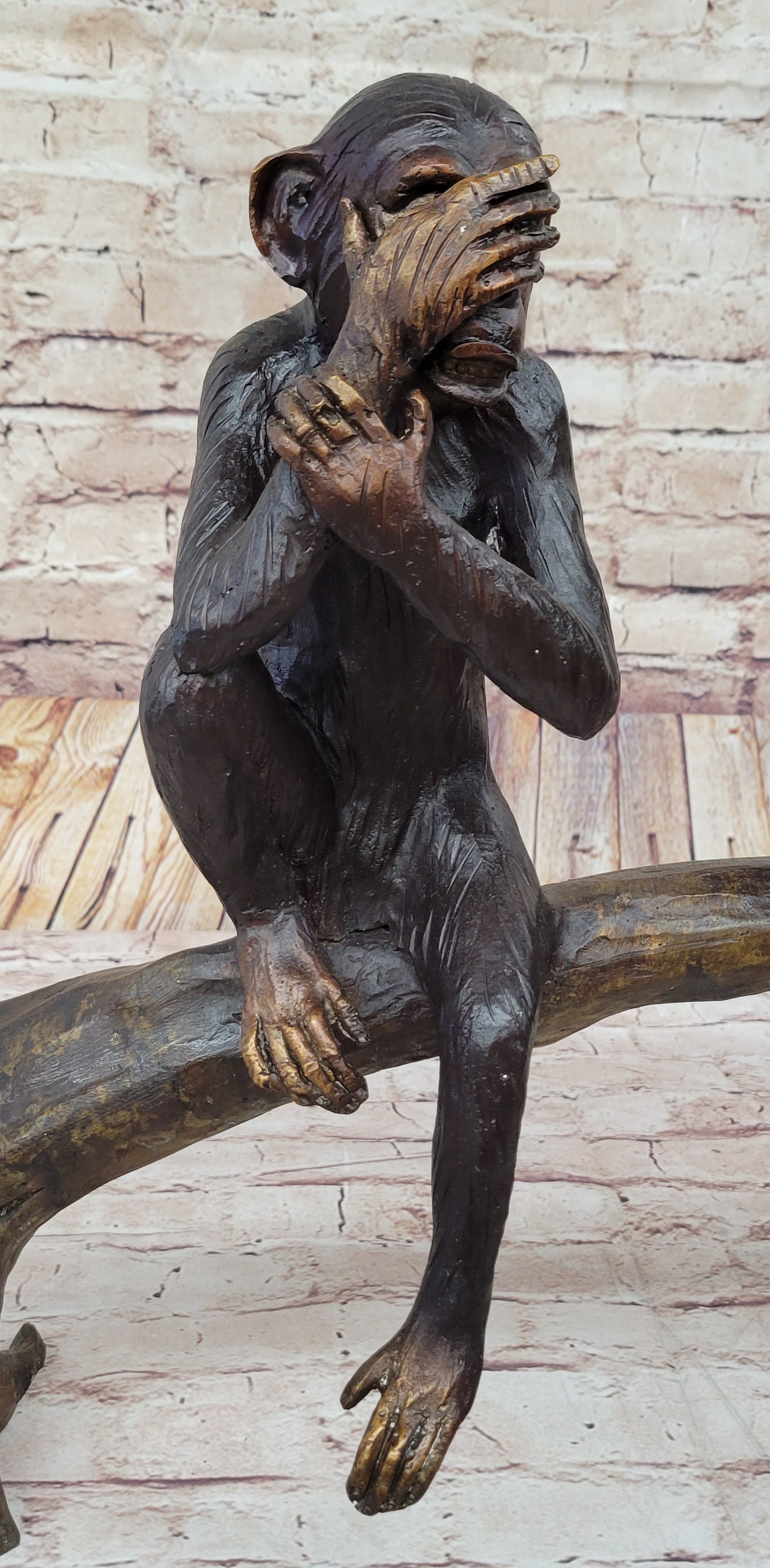 Limited Edition 3 Wise Monkey By Famous Artist Marius Bronze Sculpture Figurine