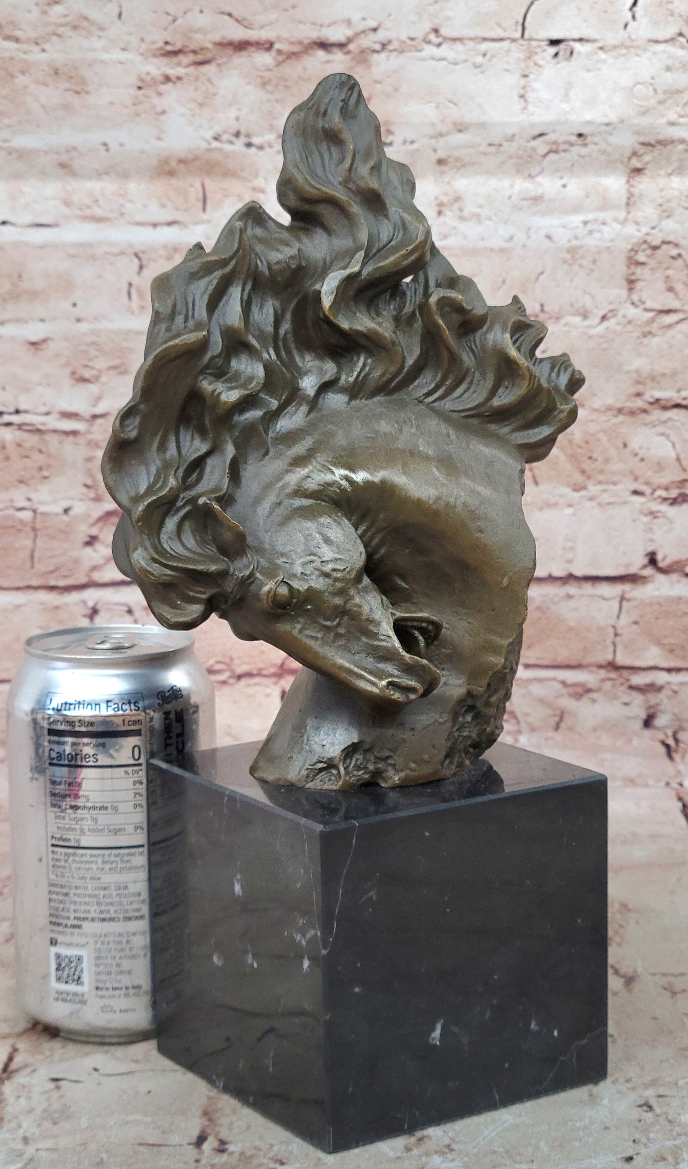 Handcrafted Bronze Horse Statue on Marble Base Art Deco Figurine Signed Milo