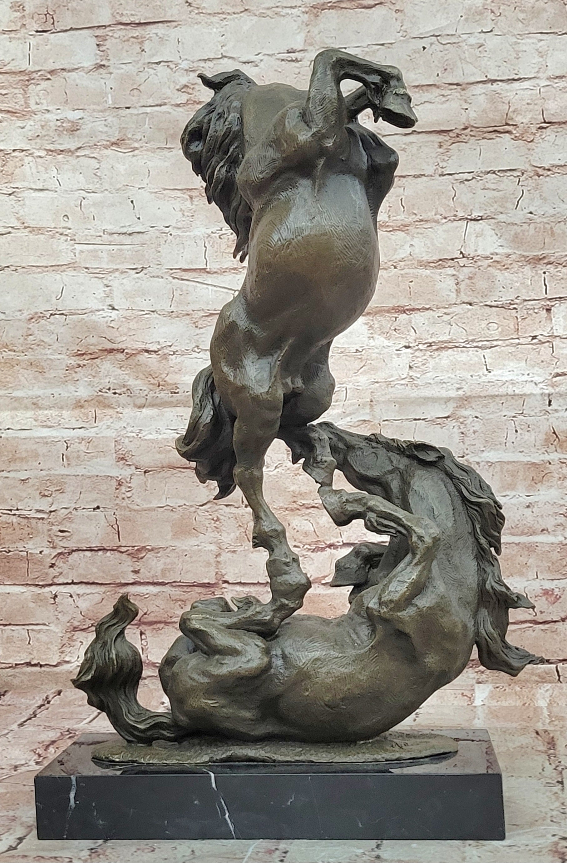 Bronze Dancing Horses Statue by Milo Detailed Animal Artwork Figurine