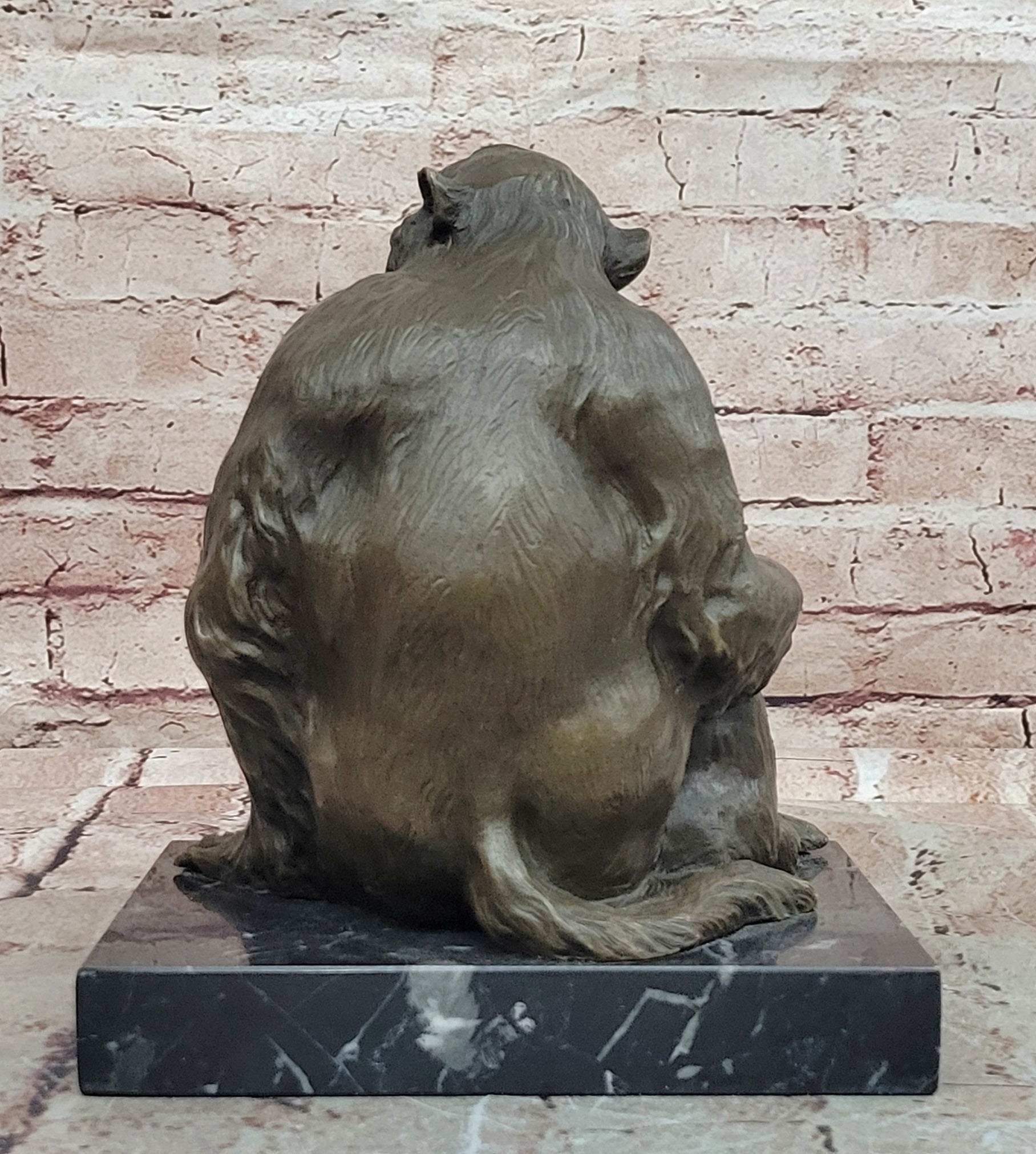 Milo Monkey with Infant Bronze Statue Garden Wildlife Hot Cast Artwork