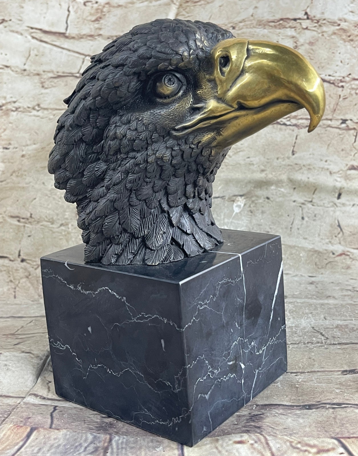 MAGNIFICENT AMERICAN BALD EAGLE BRONZE SCULPTURE MILO HAND MADE STATUE FIGURINE