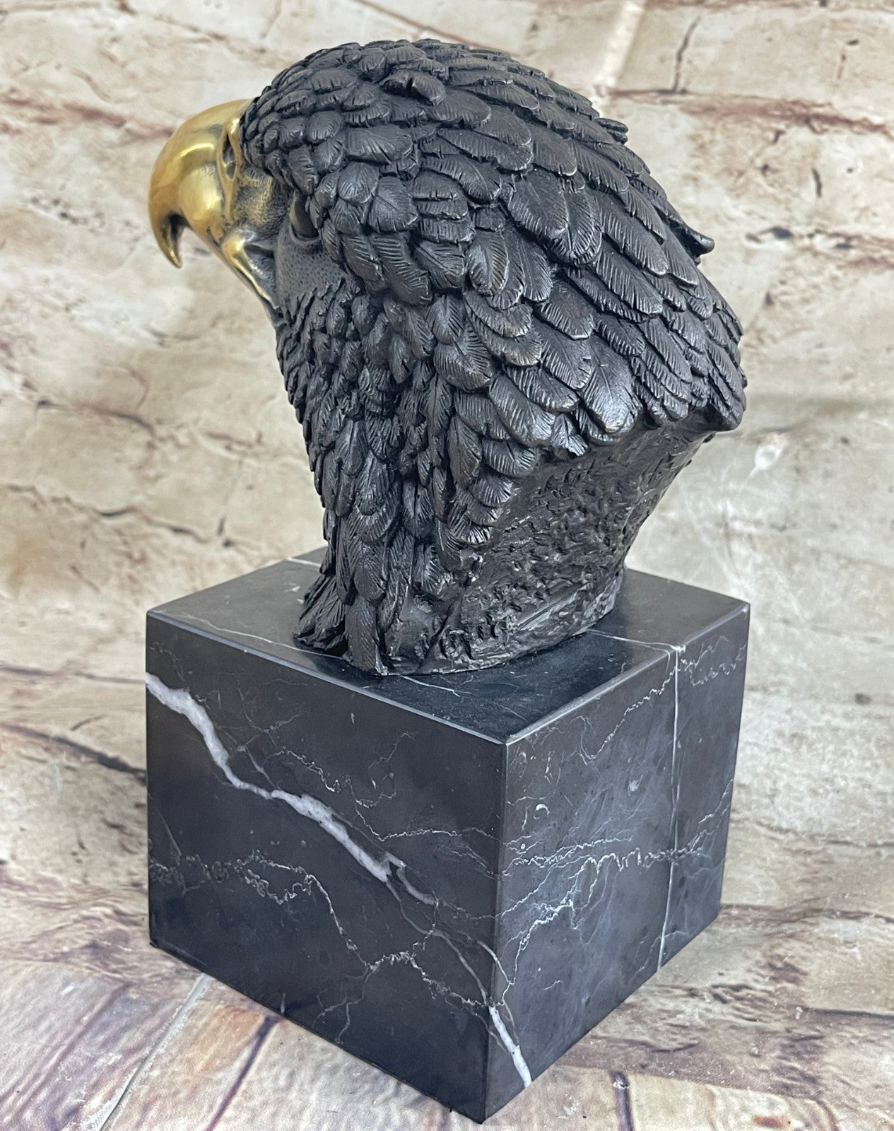 MAGNIFICENT AMERICAN BALD EAGLE BRONZE SCULPTURE MILO HAND MADE STATUE FIGURINE