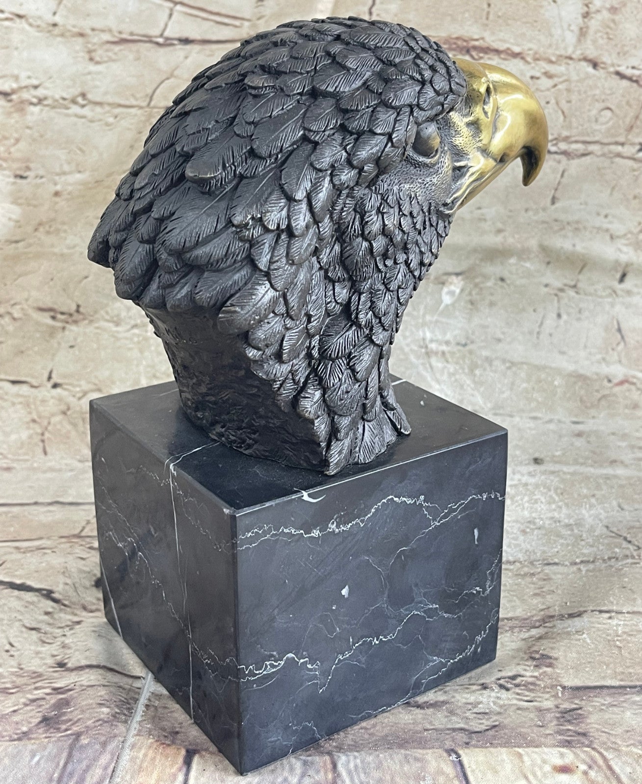 MAGNIFICENT AMERICAN BALD EAGLE BRONZE SCULPTURE MILO HAND MADE STATUE FIGURINE