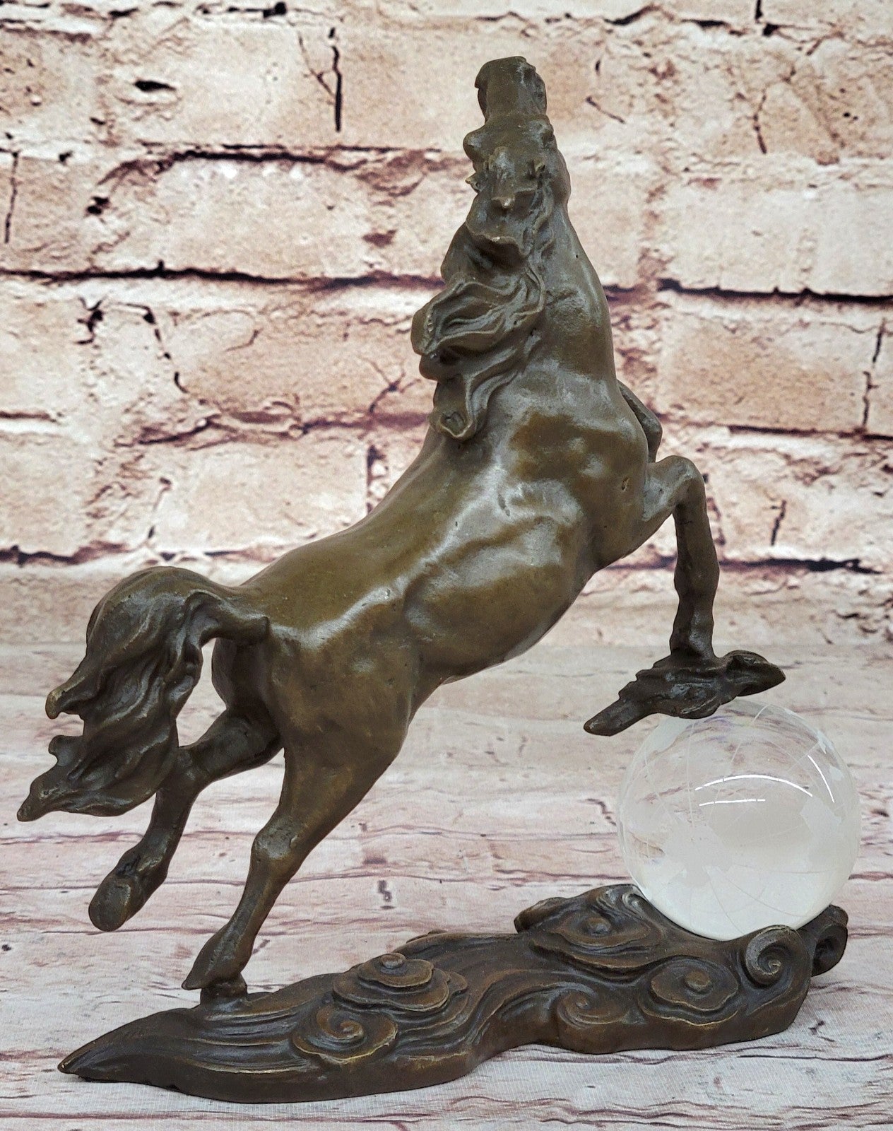 Artistic Rearing Stallion: Milo`s Signature Bronze Statue Lost Wax Method