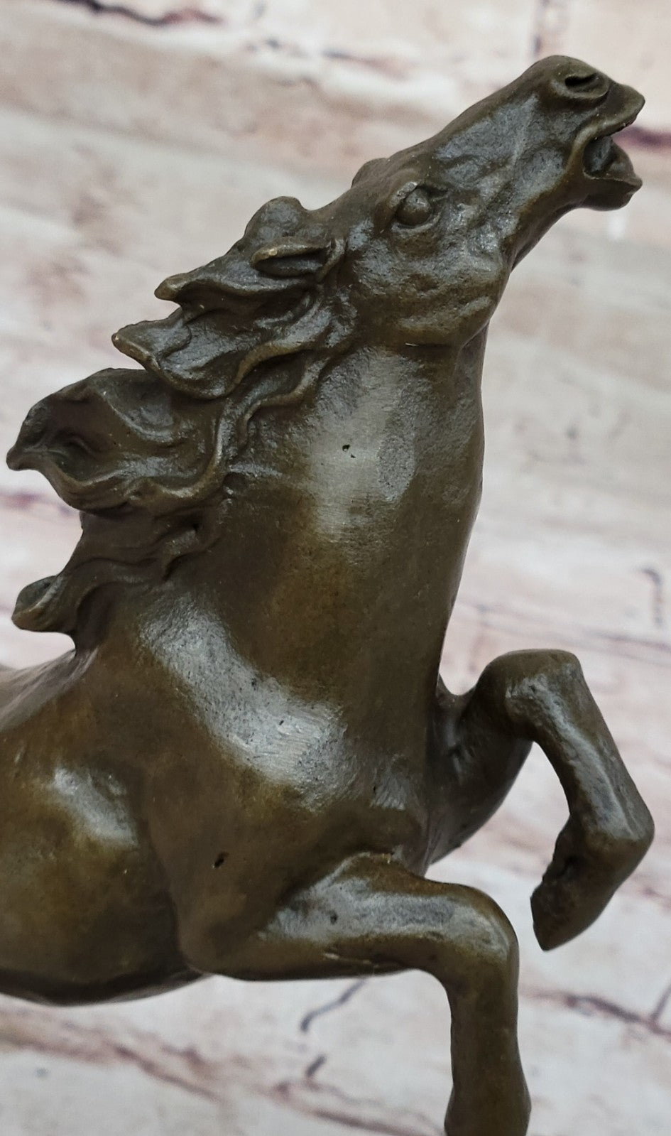 Artistic Rearing Stallion: Milo`s Signature Bronze Statue Lost Wax Method
