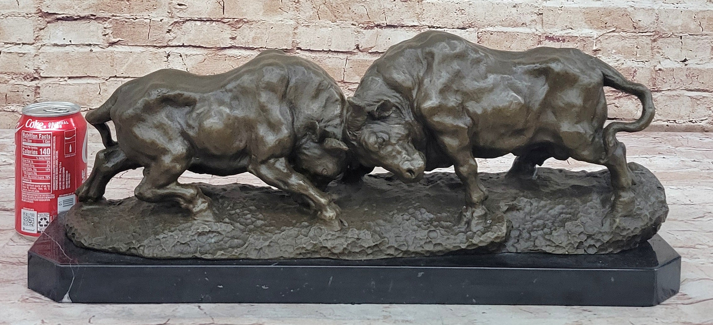 Genuine Solid Heavy Bronze Figurine by Milo: Toro Duo Hand Made Art