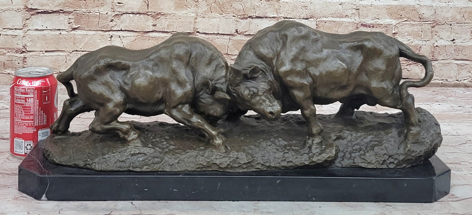 Genuine Solid Heavy Bronze Figurine by Milo: Toro Duo Hand Made Art