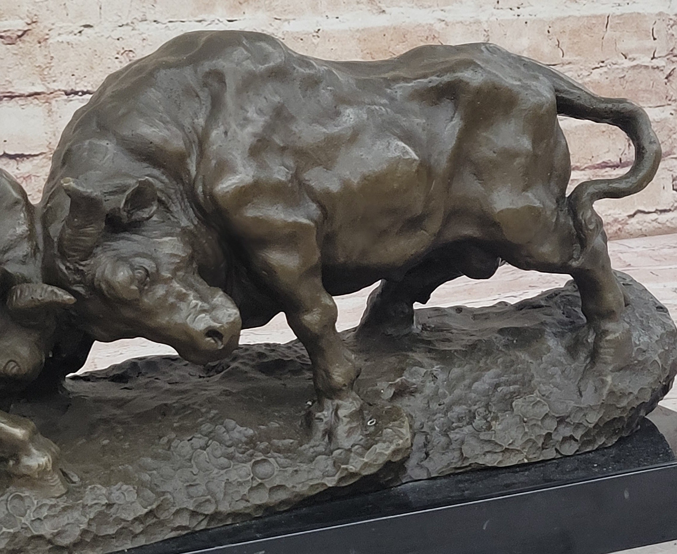 Genuine Solid Heavy Bronze Figurine by Milo: Toro Duo Hand Made Art