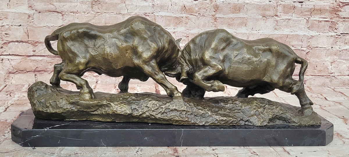 Milo Genuine Solid Heavy Bronze Figurine: Toro Duo Art