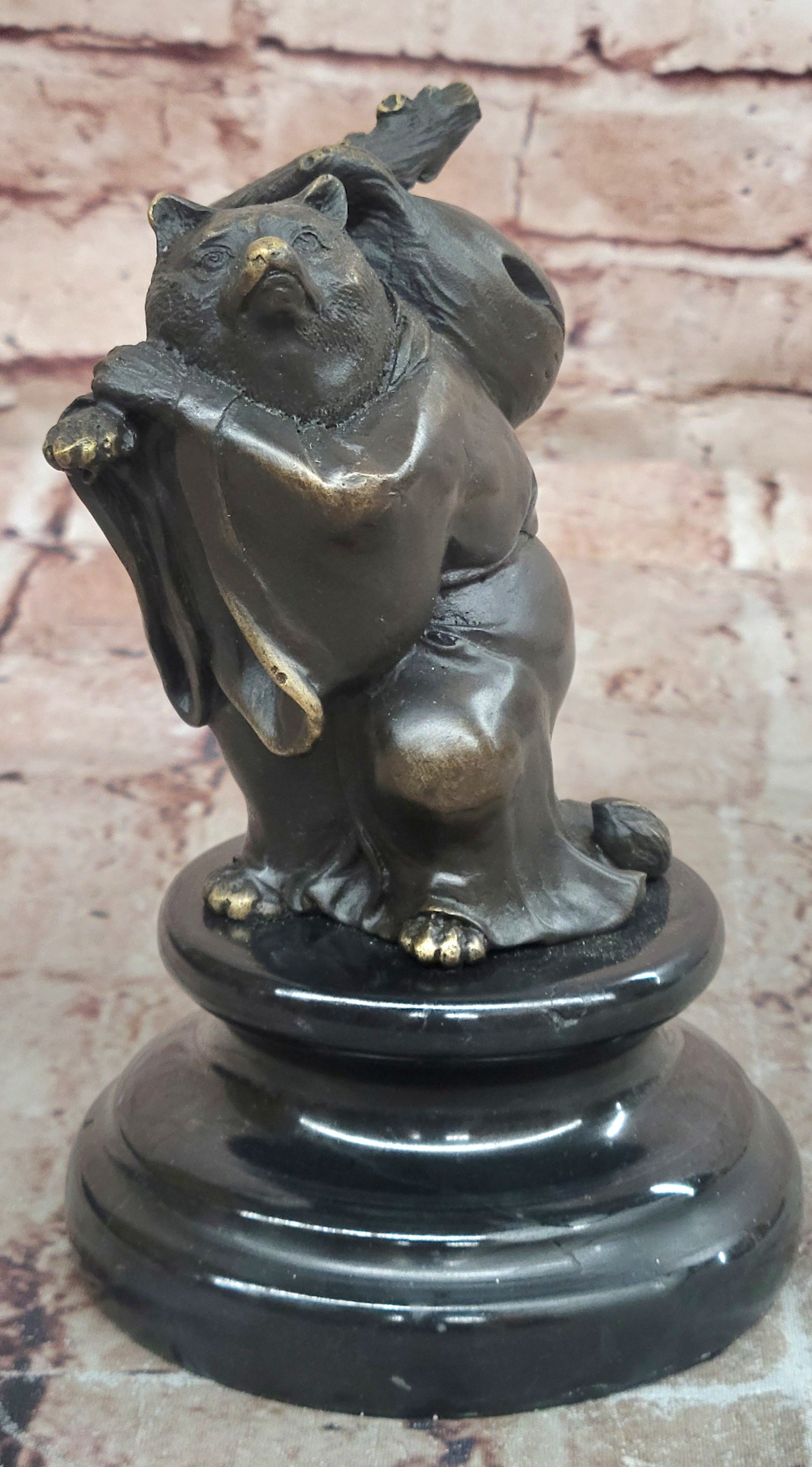 Handcrafted Milo Bronze Tanuki Raccoon Dog Sculpture Museum Quality Collectible