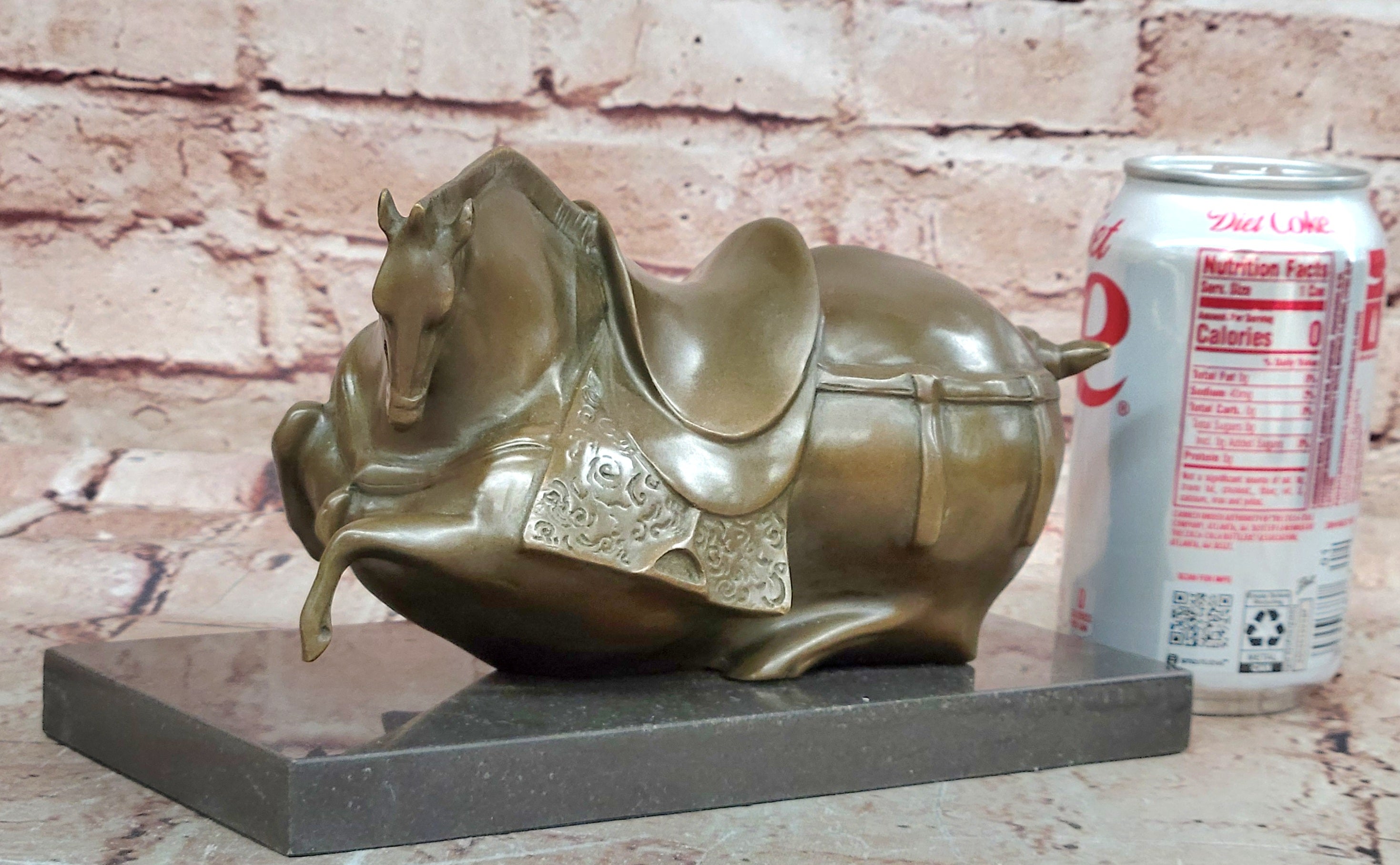 Chinese Zodiac Tang Horse Bronze Statue Signed Milo Handmade Collectible