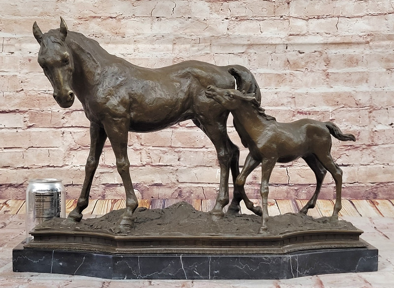 Very Heavy Bronze " Mare With Rearing Colt" By. French sculptor MILO Sculpture