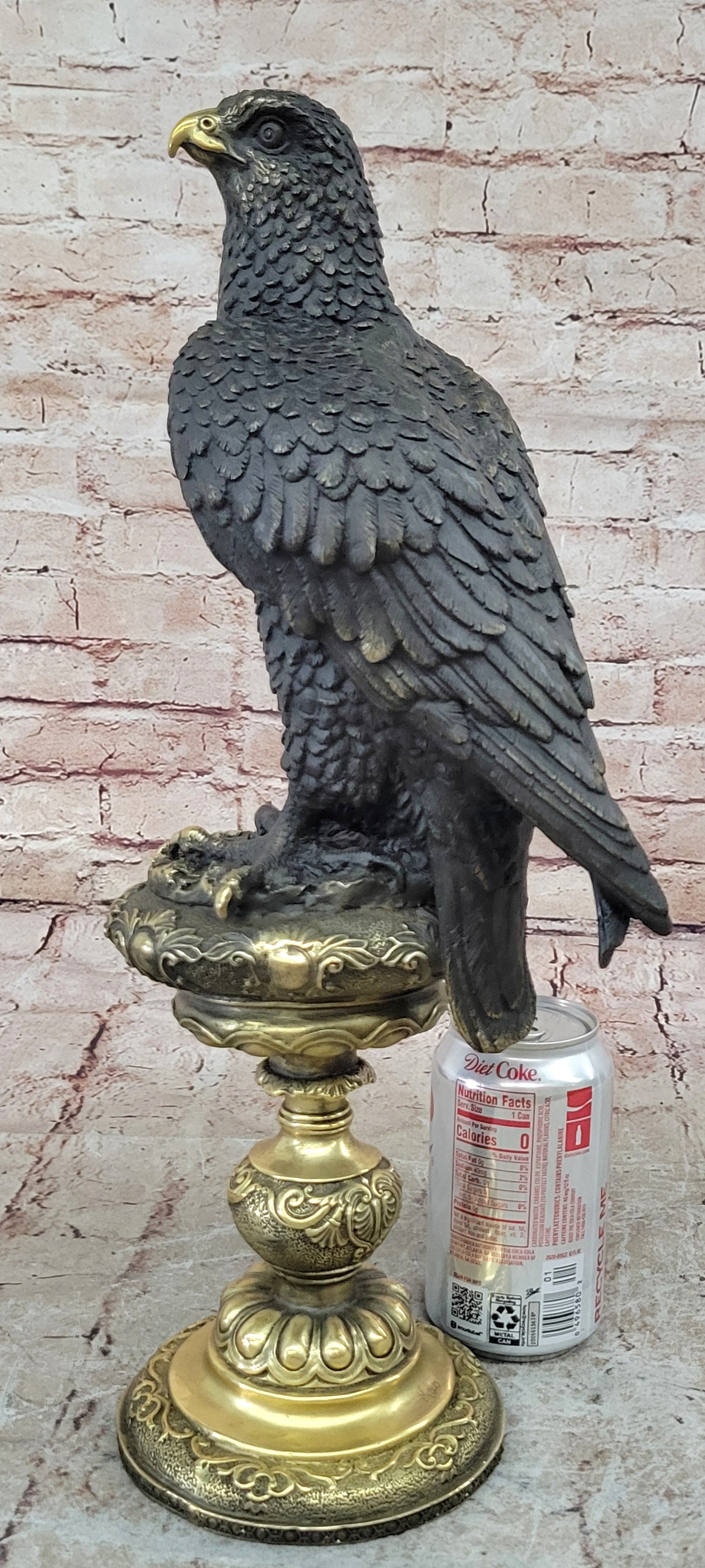 Milo`s Animal Art: Large Original Bronze Eagle Sculpture - Home Office Decor