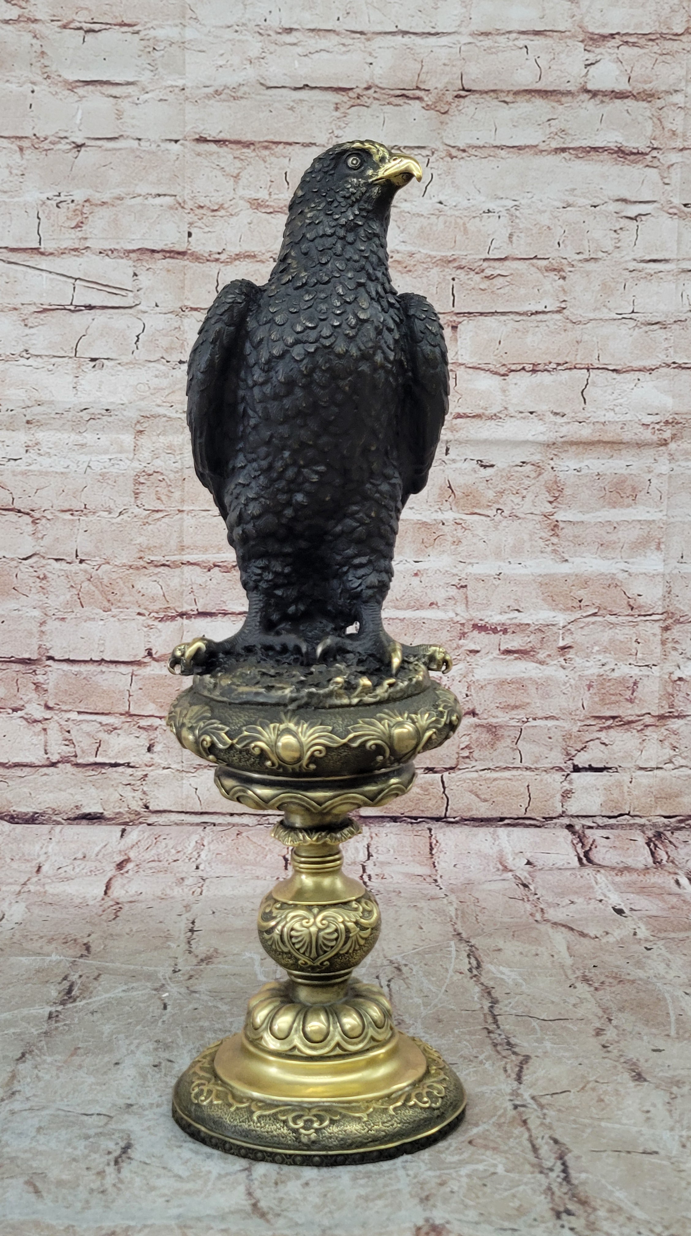 Milo`s Animal Art: Large Original Bronze Eagle Sculpture - Home Office Decor