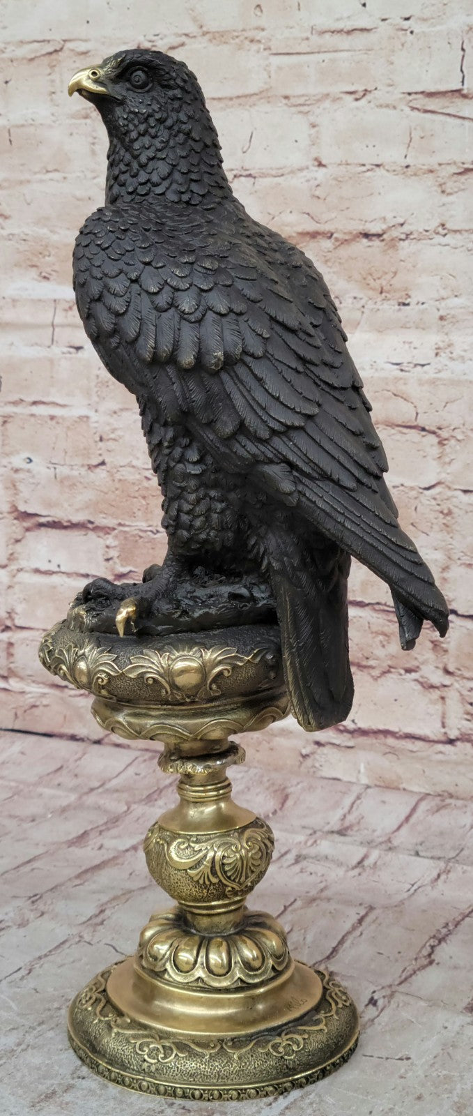 Milo`s Animal Art: Large Original Bronze Eagle Sculpture - Home Office Decor