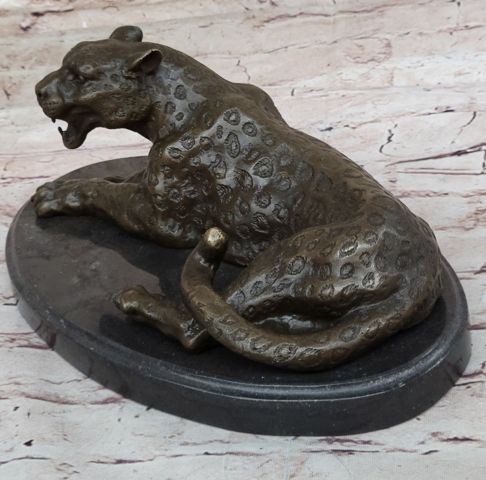 Collectible Wildlife Bronze Sculpture - Milo`s Signed Jaguar Home Decor