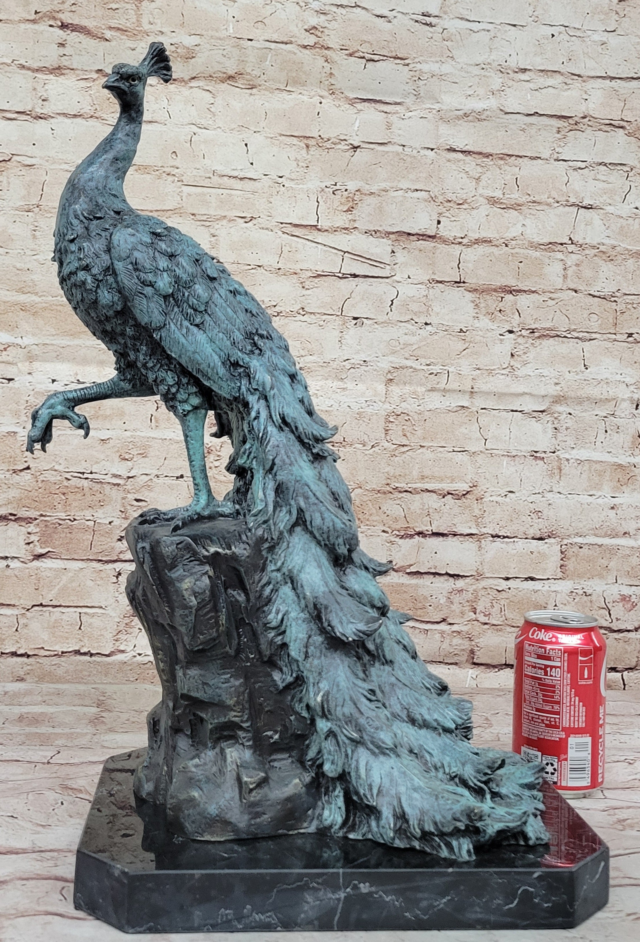 Art Deco Handcrafted Bronze Peacock Sculpture – Fine Detailed Figurine for Home & Office Décor | Limited-Time Sale