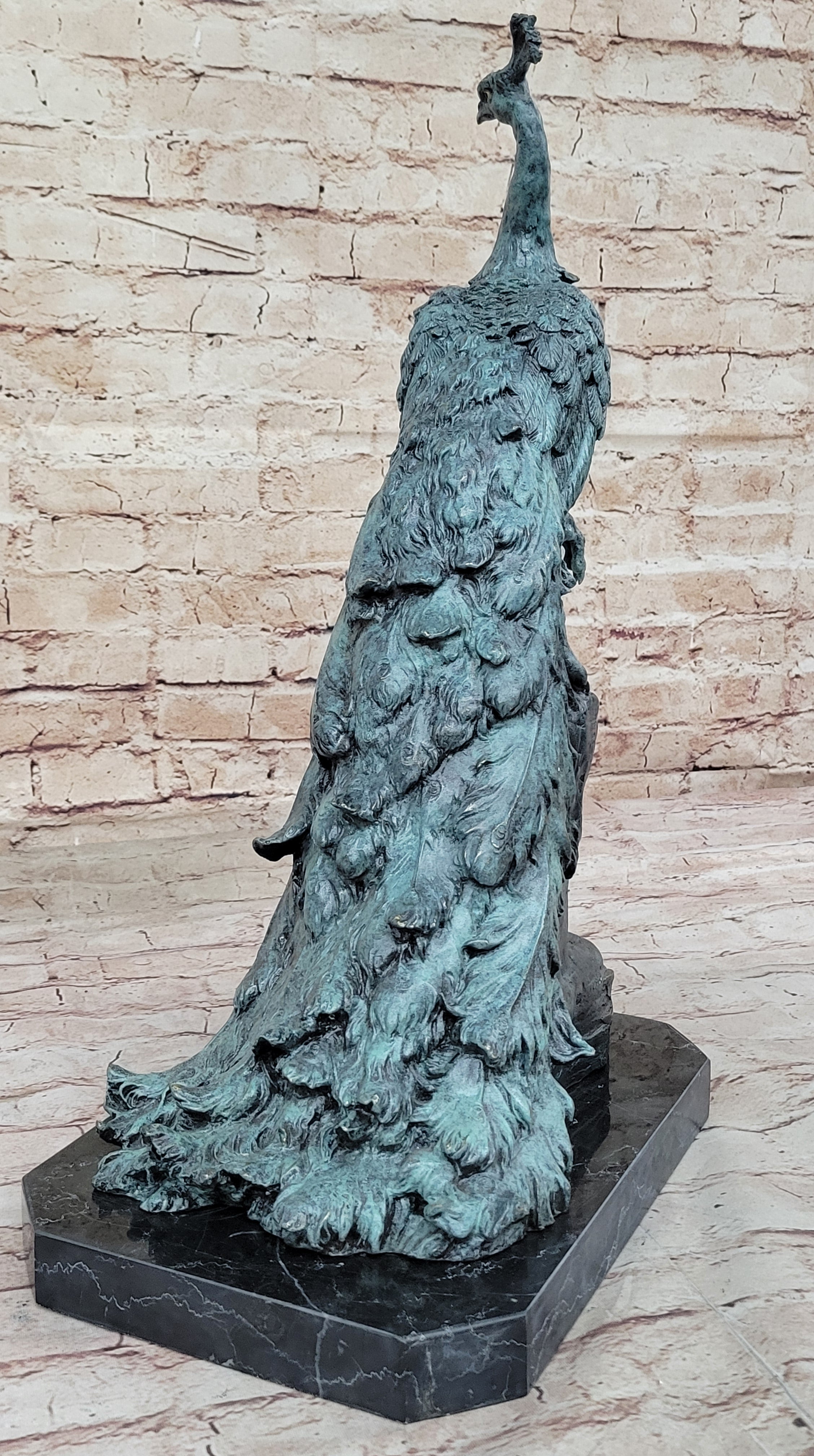 Art Deco Handcrafted Bronze Peacock Sculpture – Fine Detailed Figurine for Home & Office Décor | Limited-Time Sale