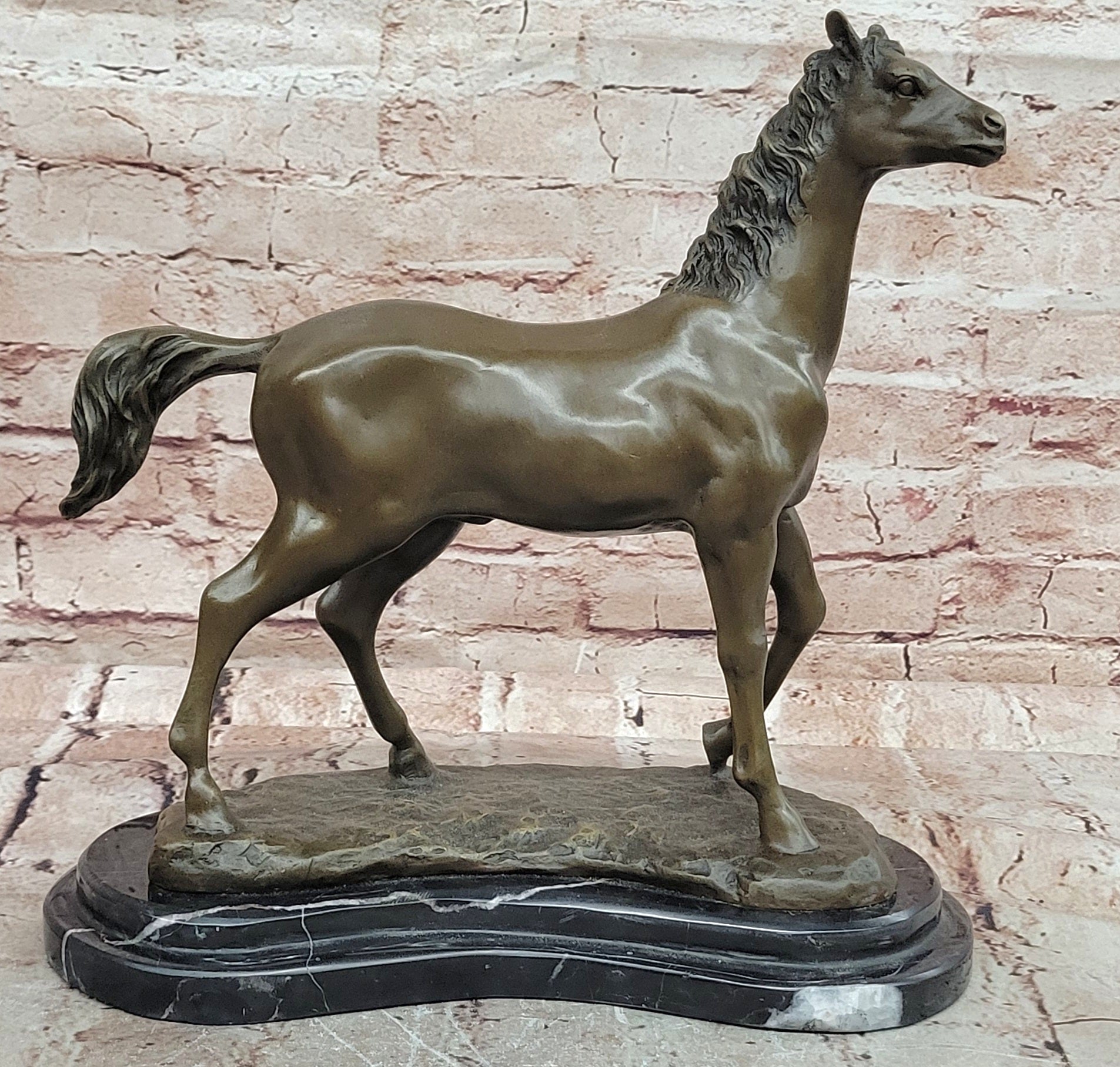 P.J. Mene Bronze Arabian Stallion Sculpture Elegant Equestrian Artwork