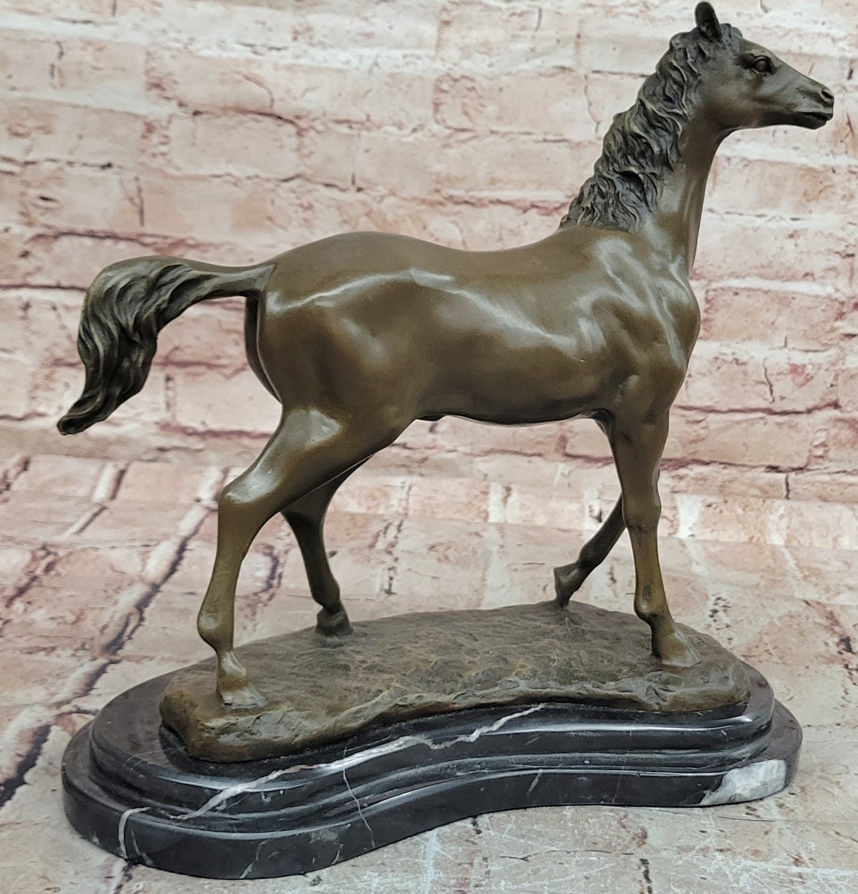 P.J. Mene Bronze Arabian Stallion Sculpture Elegant Equestrian Artwork