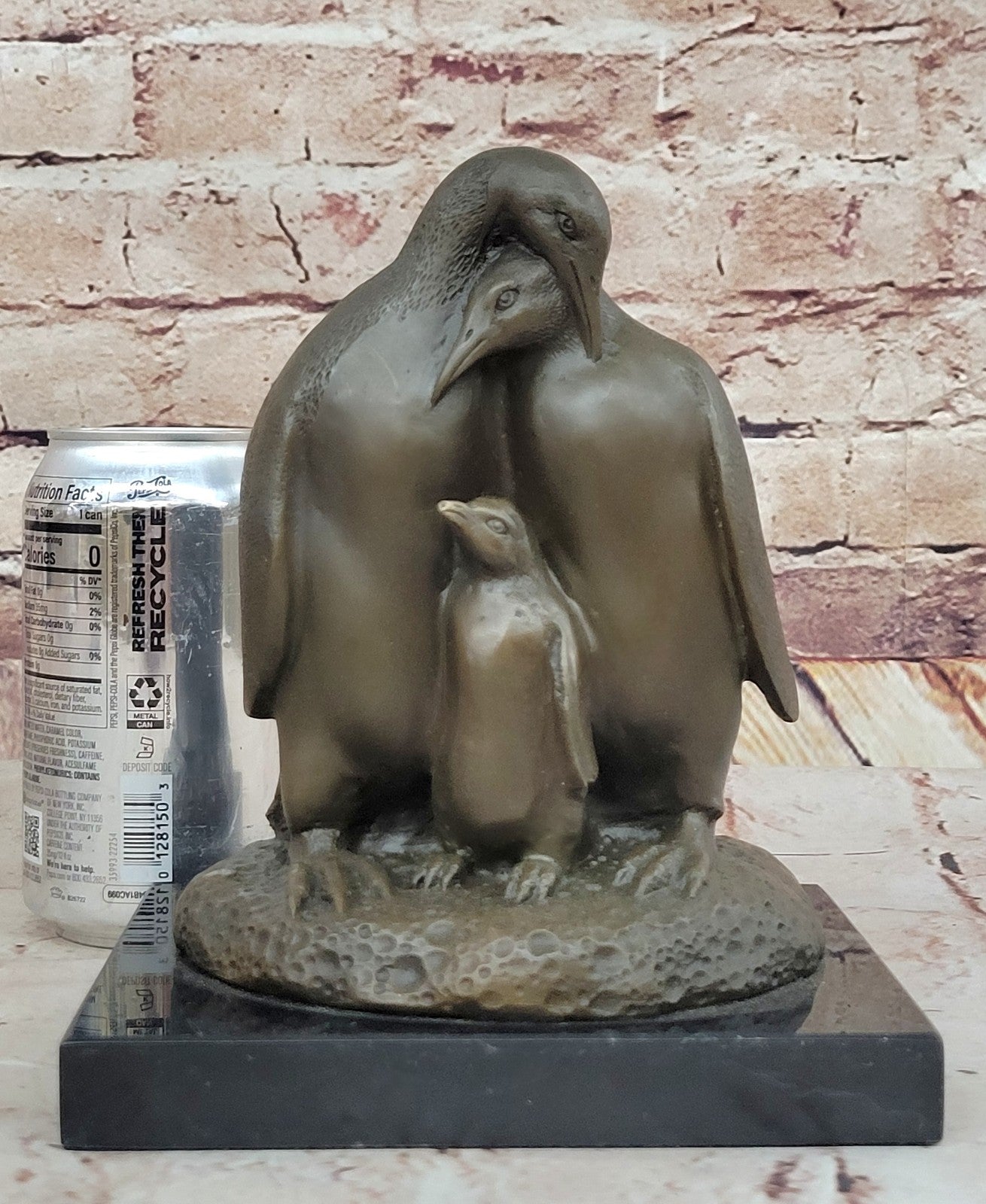 Bronze Sculpture Art Deco Bird Birds Arctic Penguin Family Hot Cast Sale