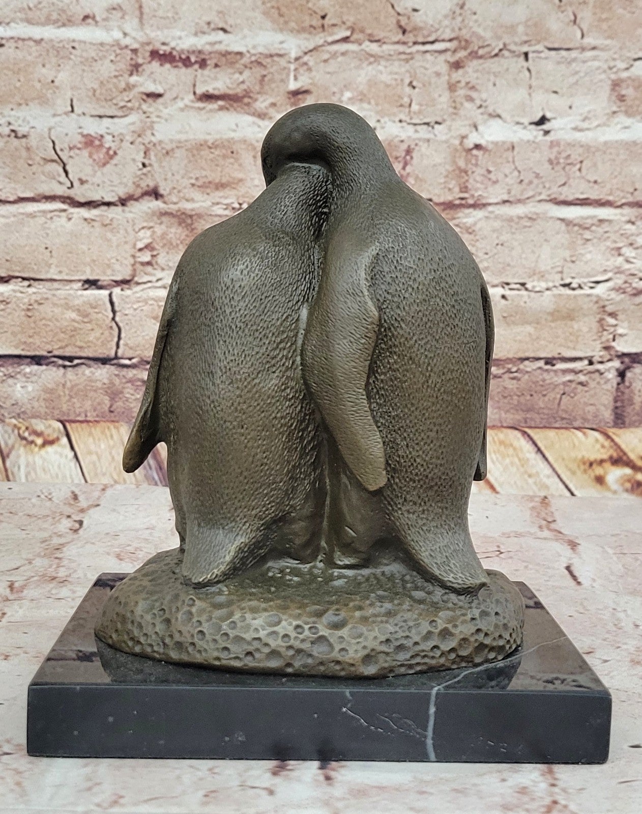 Bronze Sculpture Art Deco Bird Birds Arctic Penguin Family Hot Cast Sale