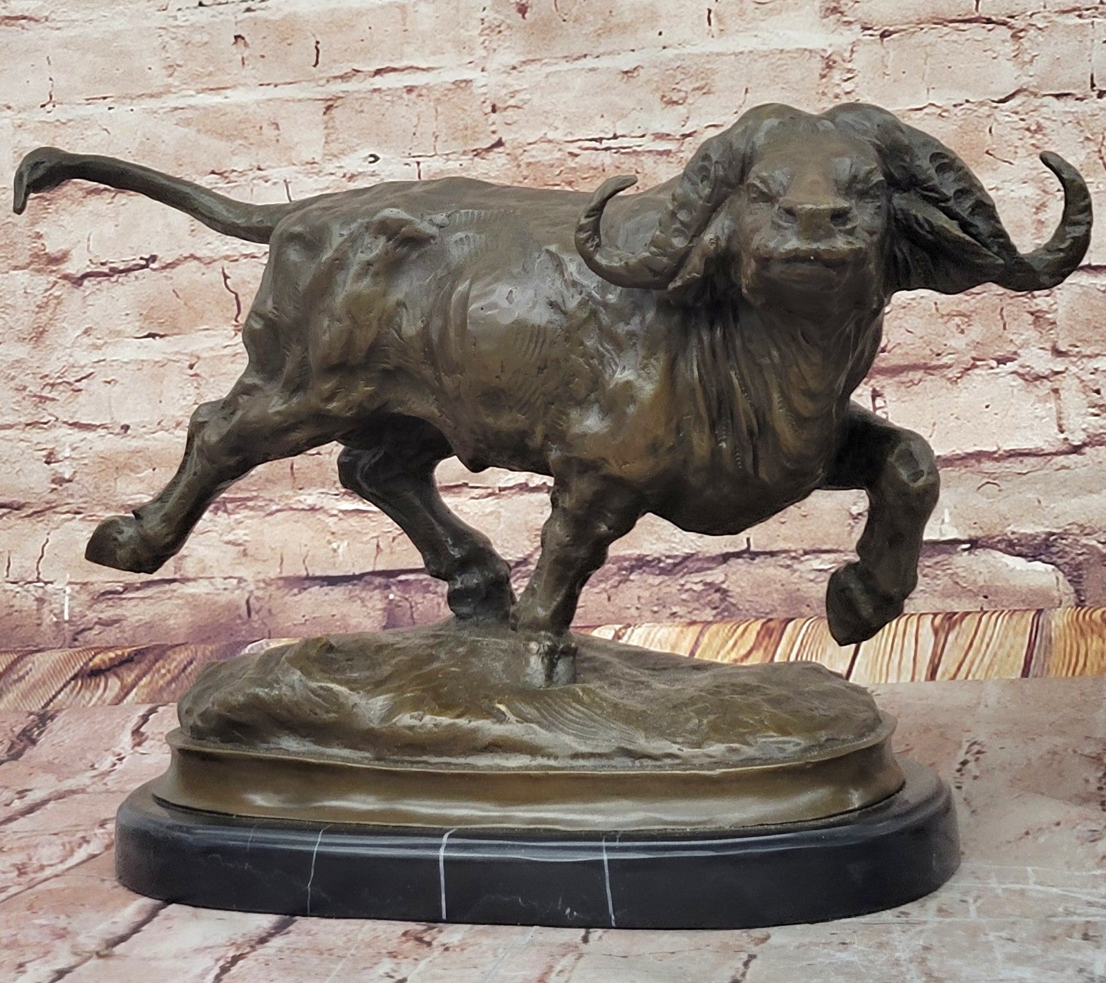 Hot Cast Cape Water Buffalo Bronze Sculpture Detailed 27 LBS Statue Figurine