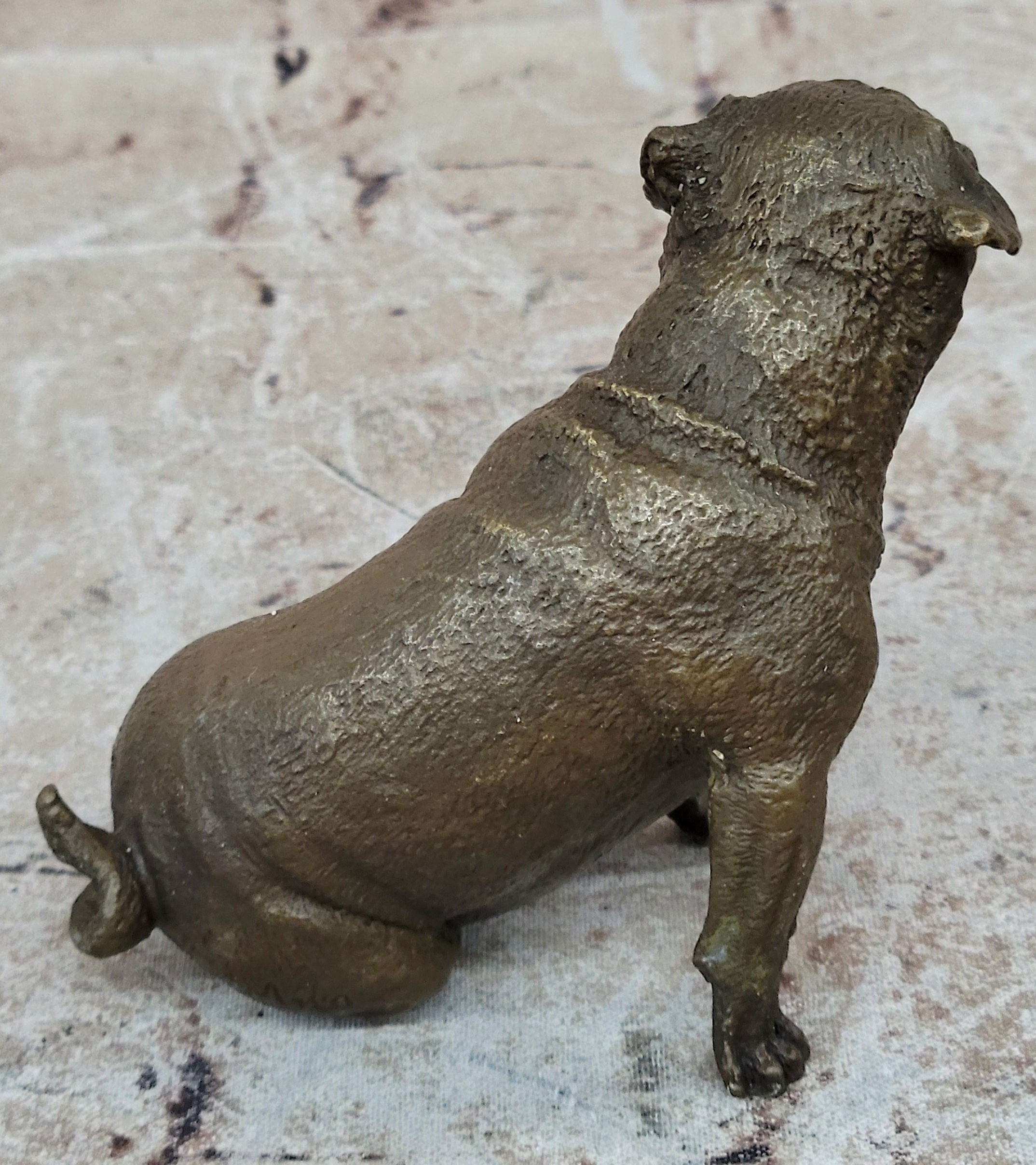 Bronze Sculpture Miniature Paper Holder Pug Dog Hot Cast Figurine Decor Sale