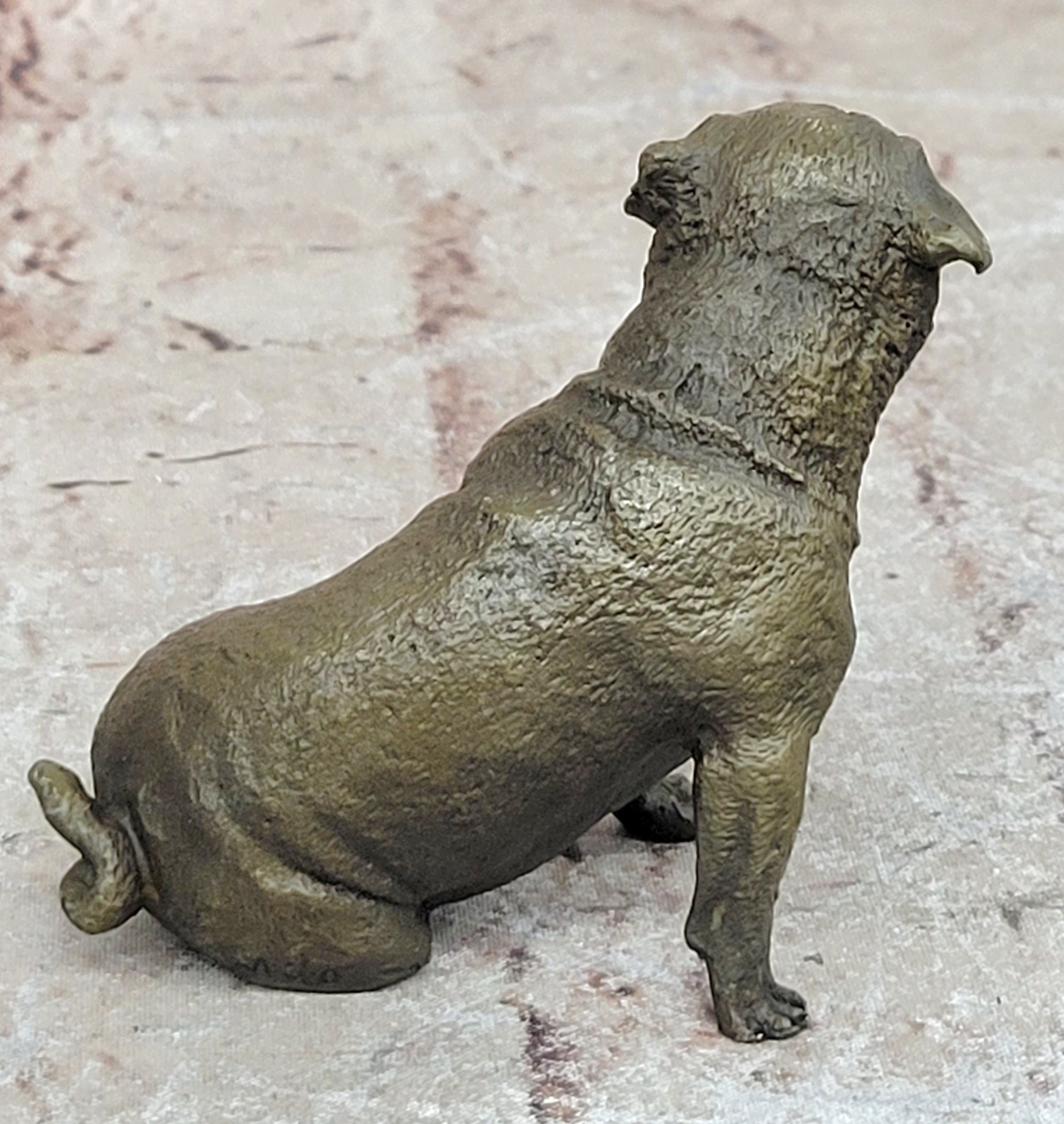 Bronze Sculpture Miniature Paper Holder Pug Dog Hot Cast Figurine Decor Sale