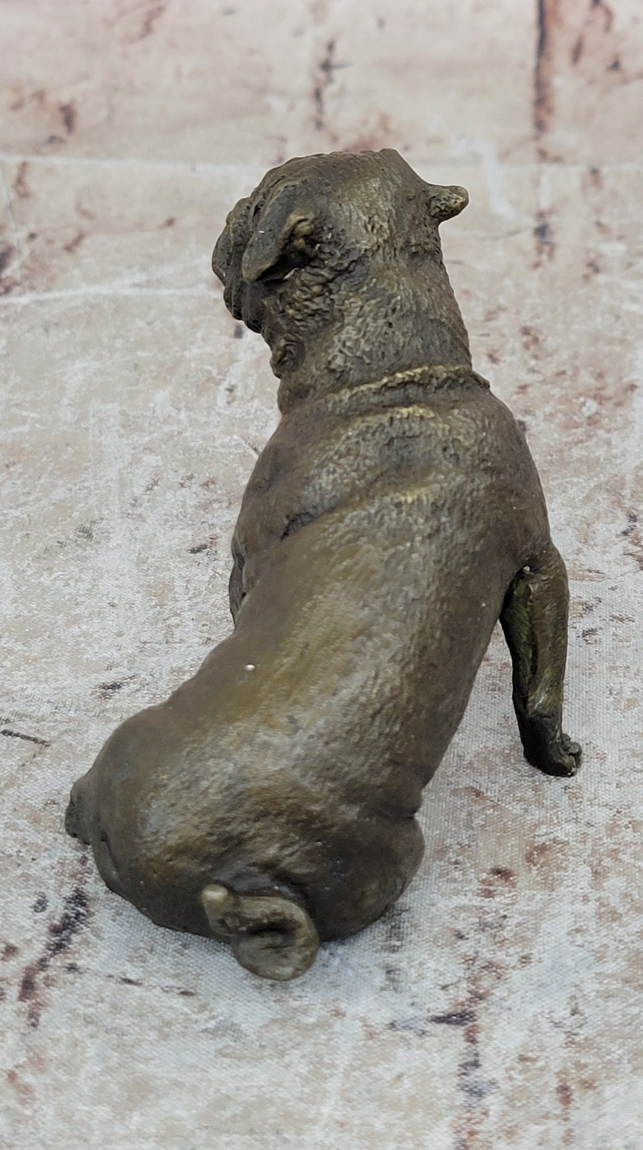 Bronze Sculpture Miniature Paper Holder Pug Dog Hot Cast Figurine Decor Sale