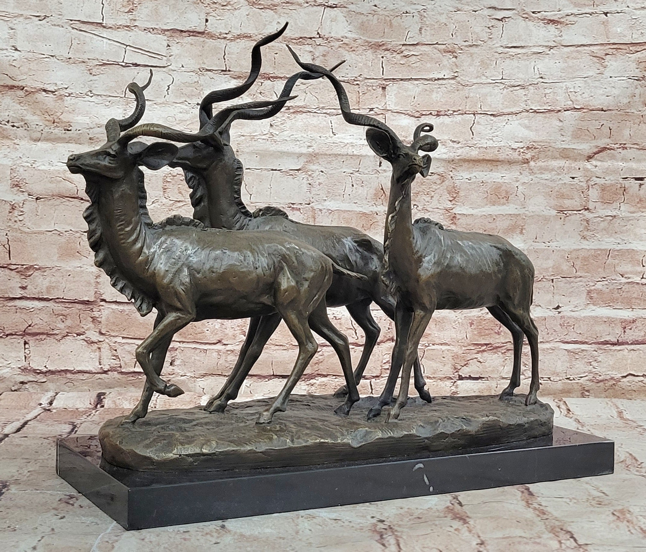 Miguel Lopez`s Hot Cast Bronze Gazelle Statue - Fine Art Collectible Sculpture