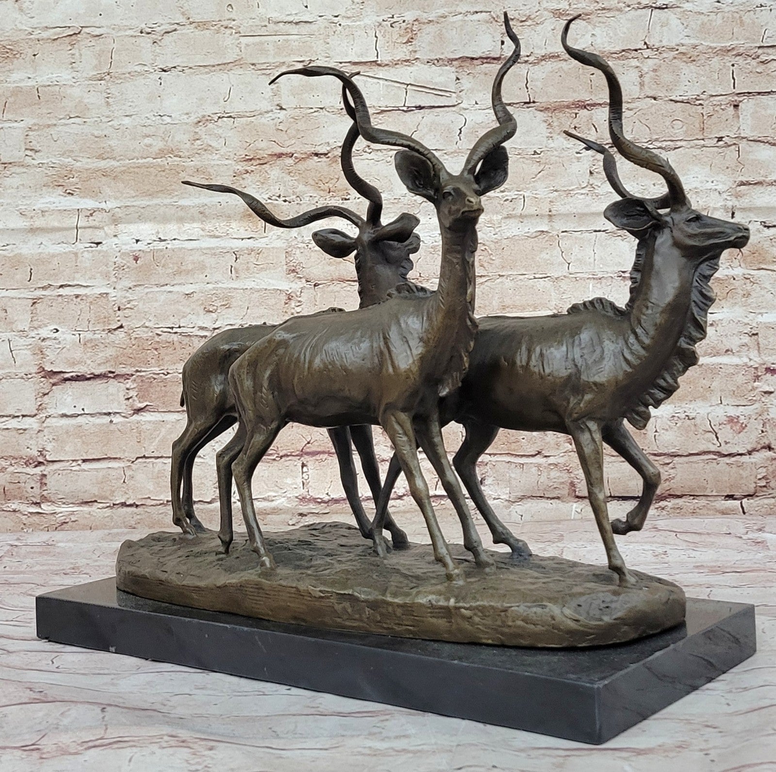 Miguel Lopez`s Hot Cast Bronze Gazelle Statue - Fine Art Collectible Sculpture