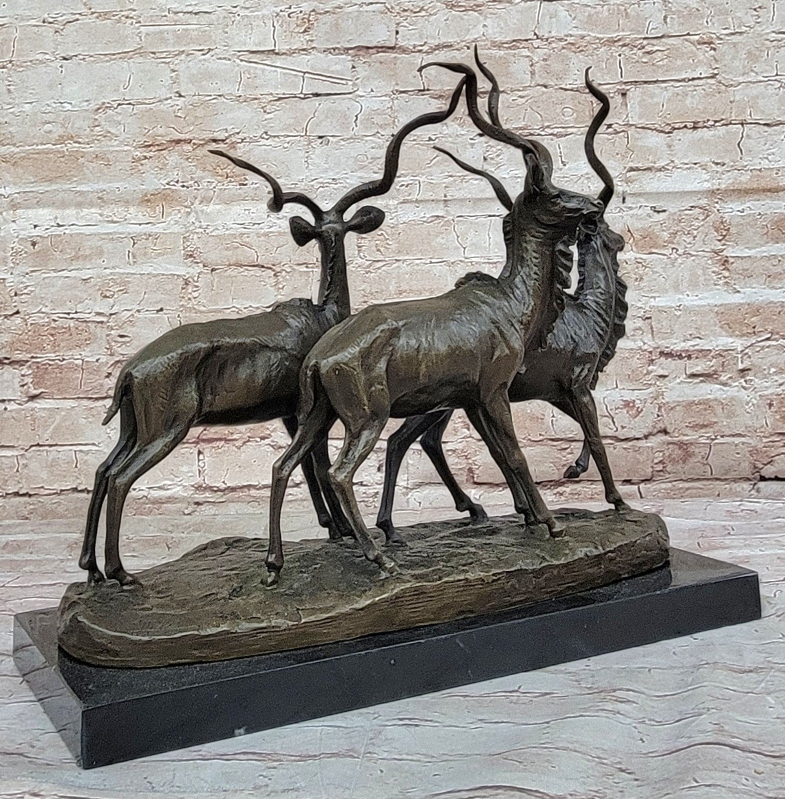 Miguel Lopez`s Hot Cast Bronze Gazelle Statue - Fine Art Collectible Sculpture