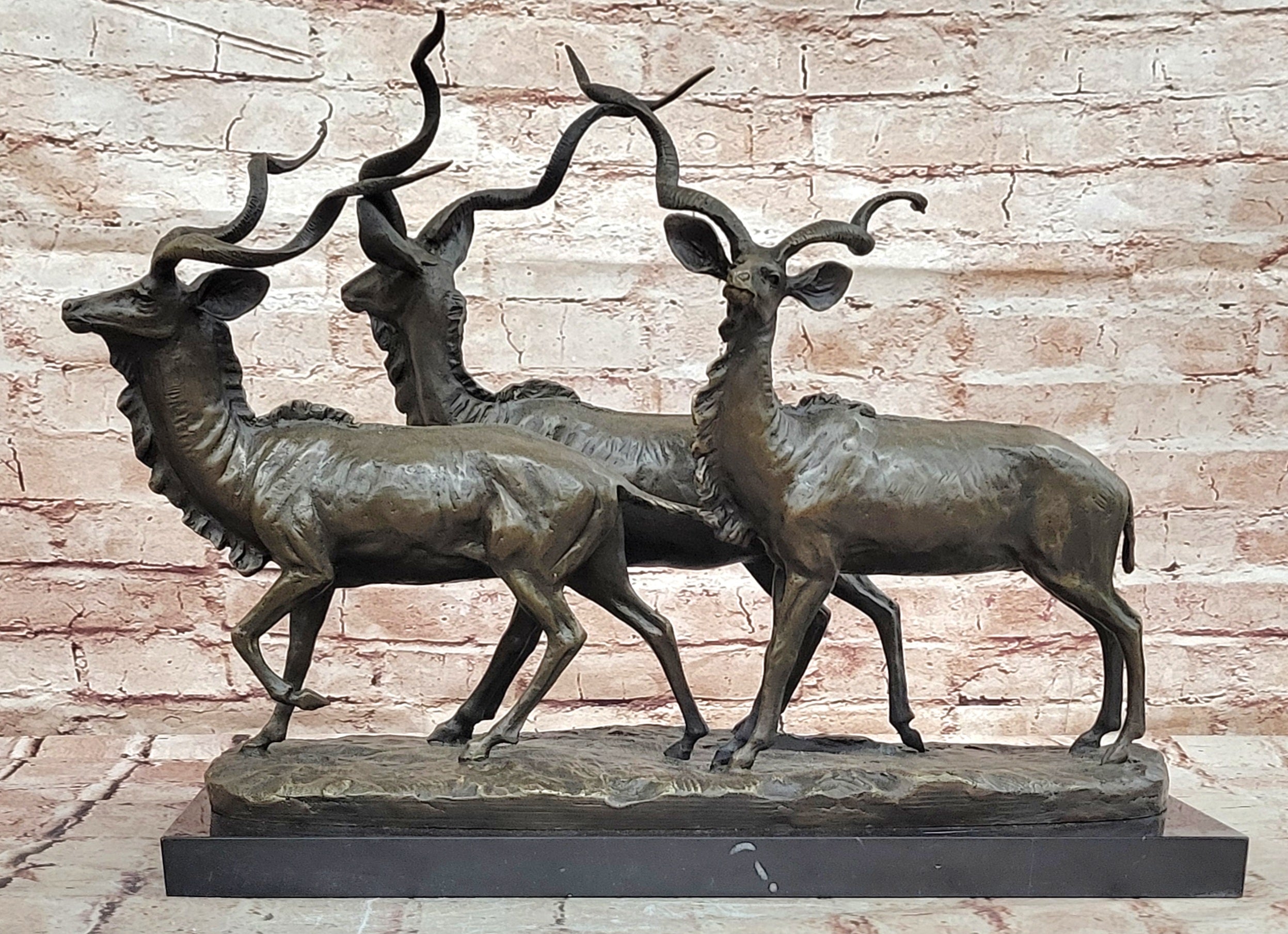 Miguel Lopez`s Hot Cast Bronze Gazelle Statue - Fine Art Collectible Sculpture