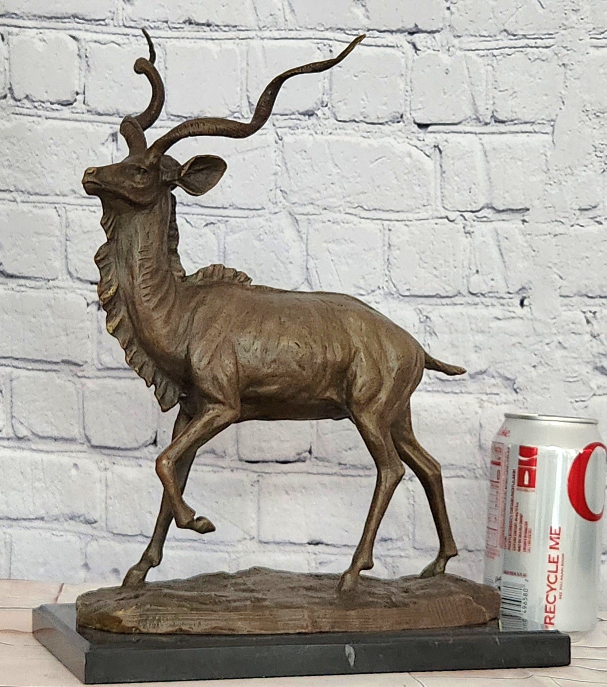 Signed Original Milo Wildlife Animal African Kudu Bronze Sculpture Statue Decor