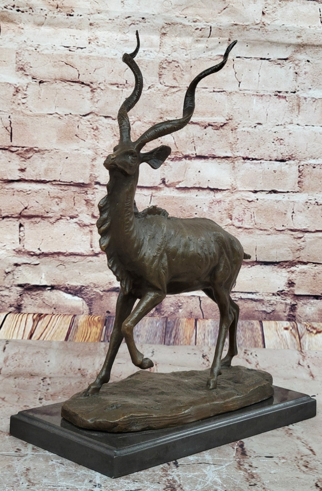 Signed Original Milo Wildlife Animal African Kudu Bronze Sculpture Statue Decor